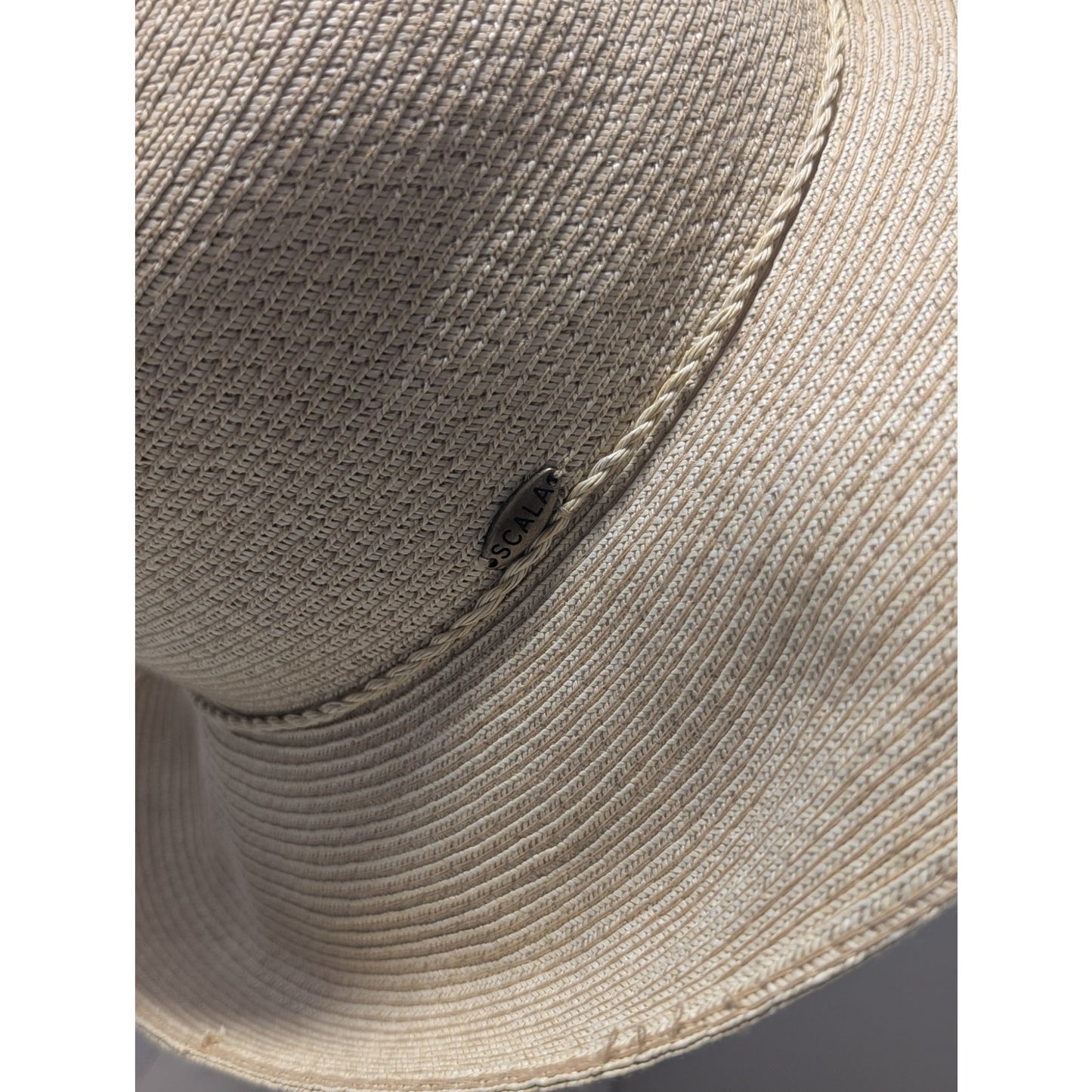 The Scala Collection Tan Paper Sun Hat One Size NWOT