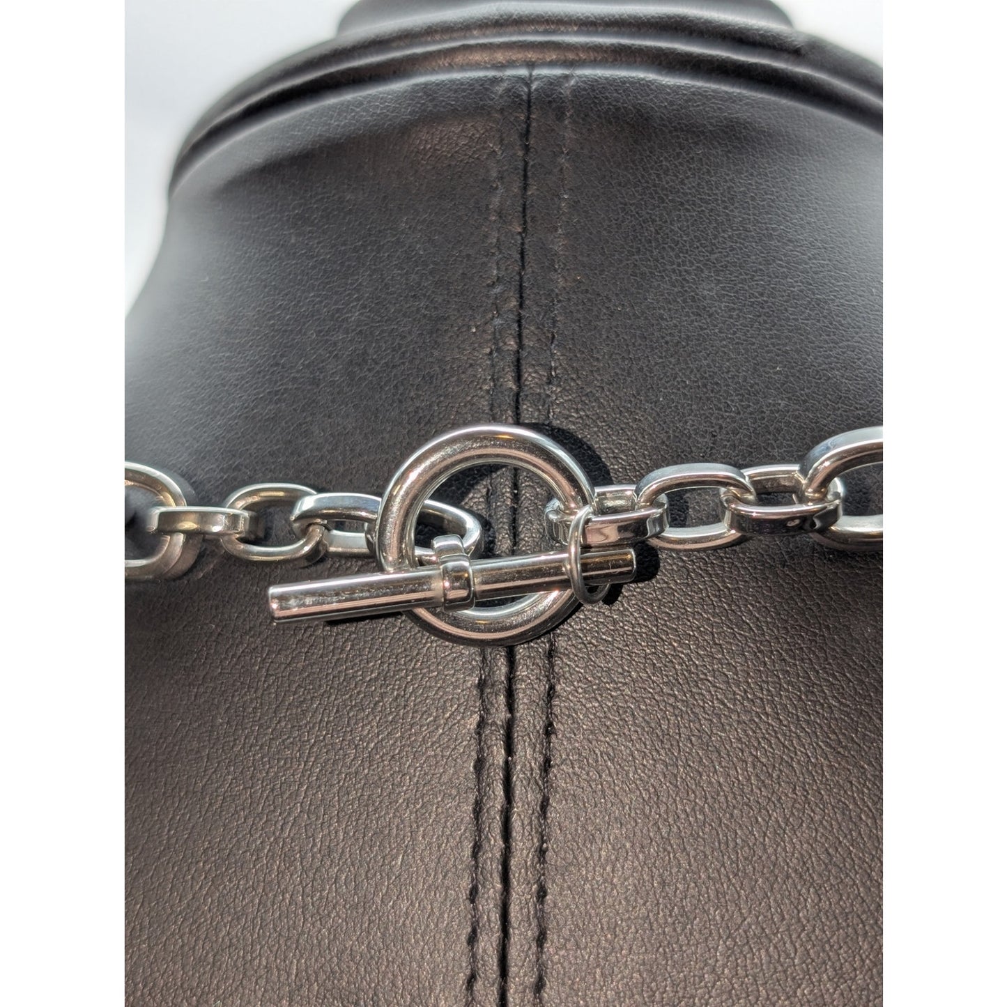 Cult Gaia Reyes Silver Tone Heavy Chain Toggle Clasp 17.5" Necklace