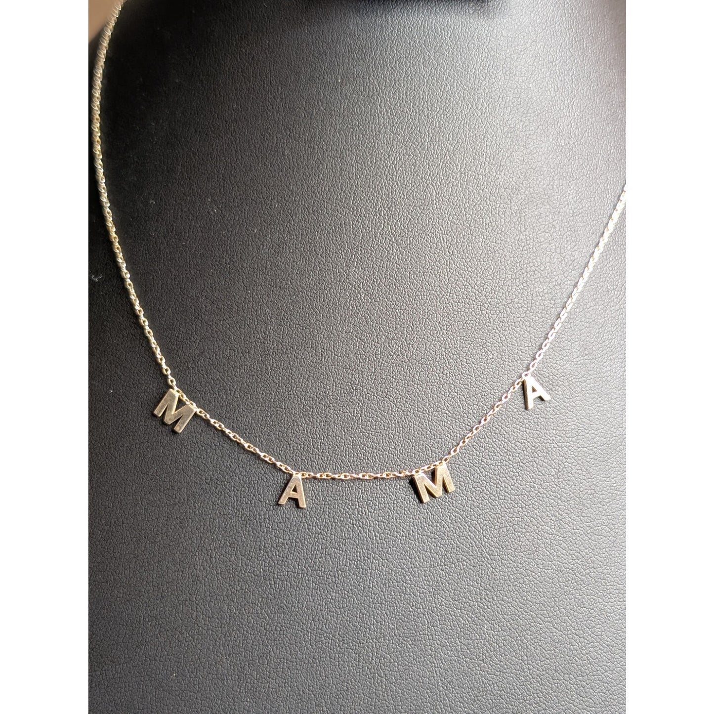 M A M A 925 Sterling Vermeil Yellow Tone Dainty 16"-18" Necklace