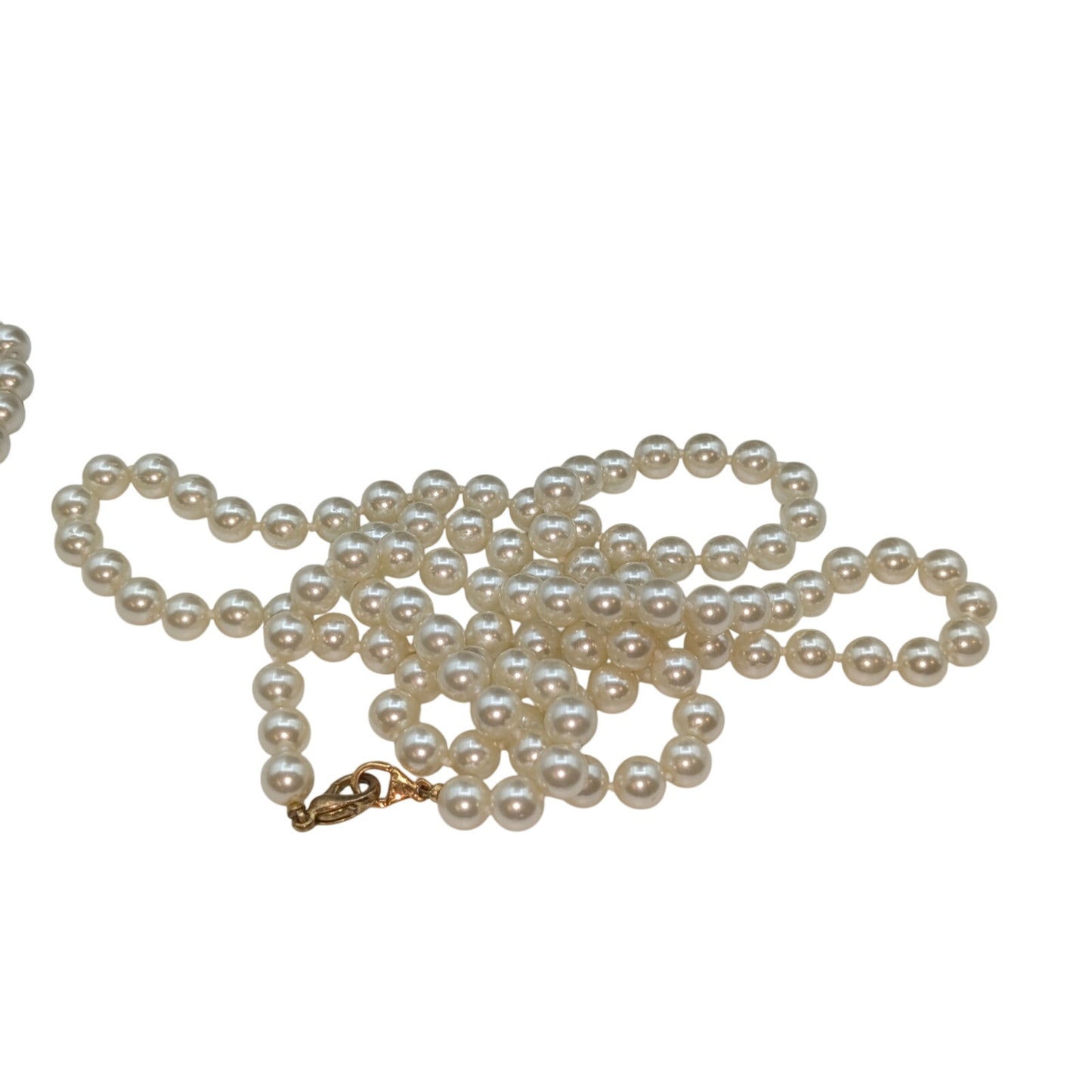 Lot of Three Strands Knotted Glass Faux Pearls to Layer or Wear Alone