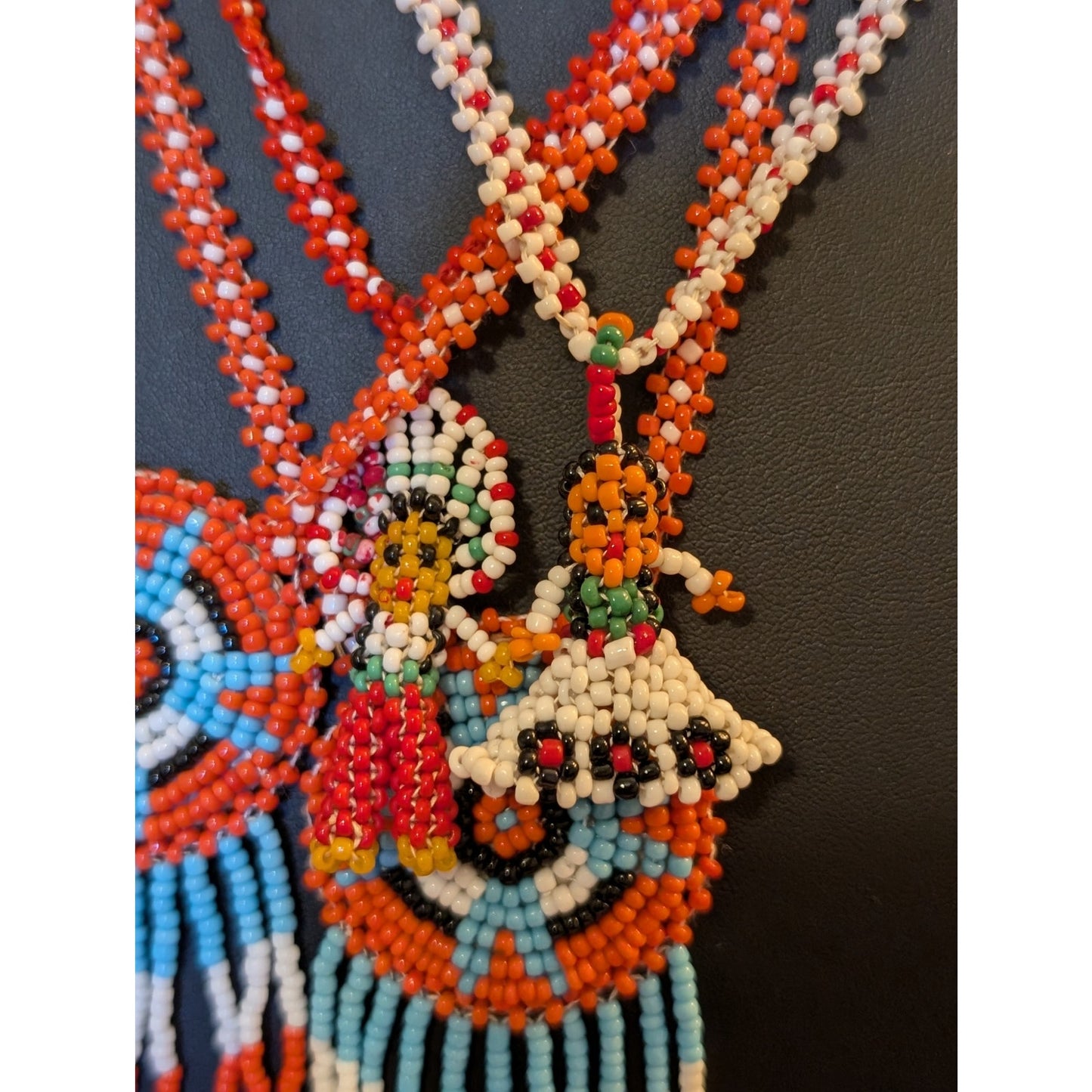 Lot of Four Native American Hand Beaded Seed Bead Vintage 70s Necklaces