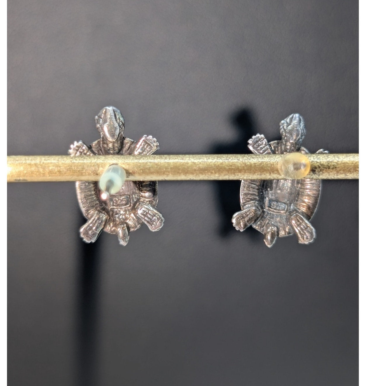 Vintage 925 Sterling Silver Abalone Turtle Post Earrings
