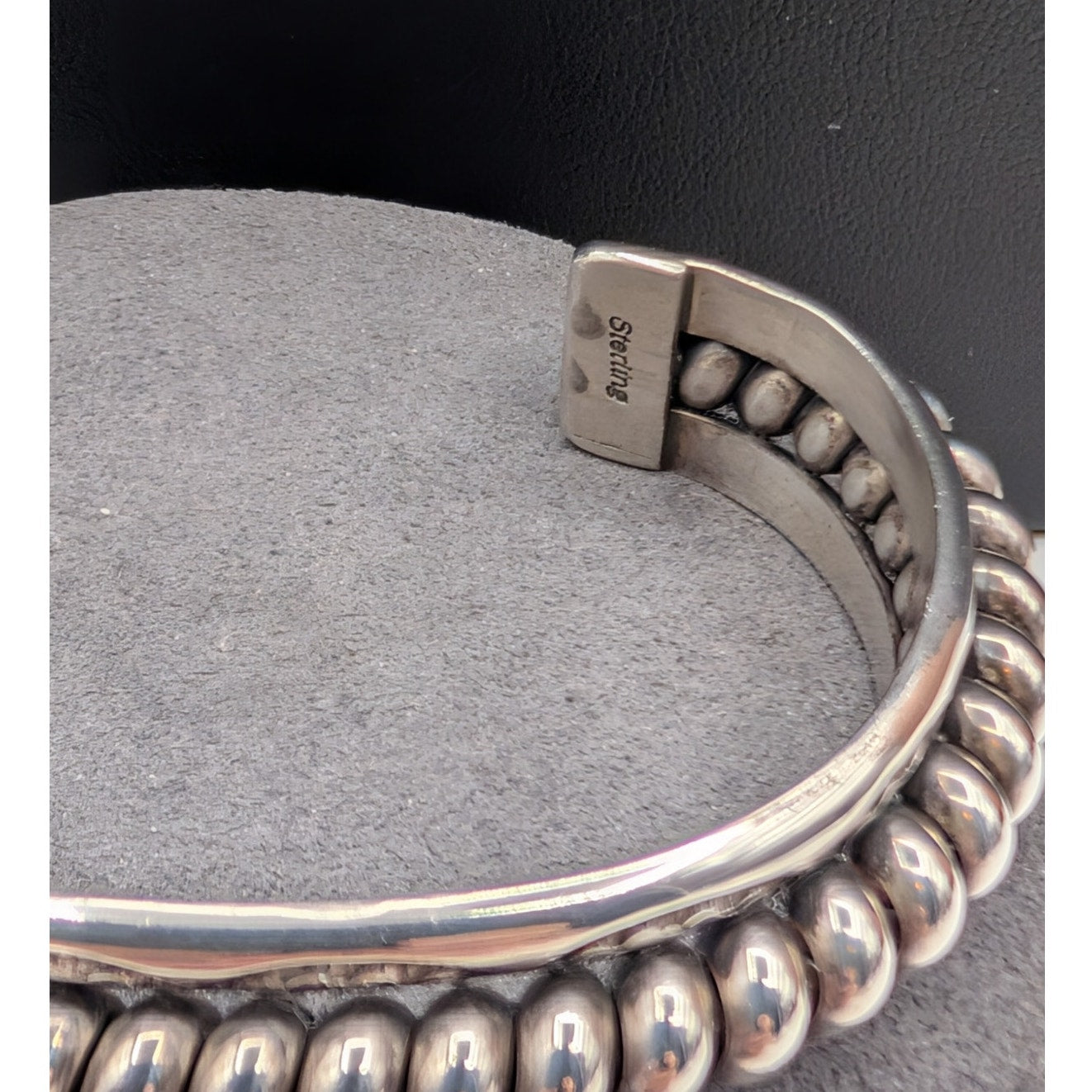 Vtg Tahe Navajo 925 Sterling Raised Center Braid Southwest Bracelet 45.28g