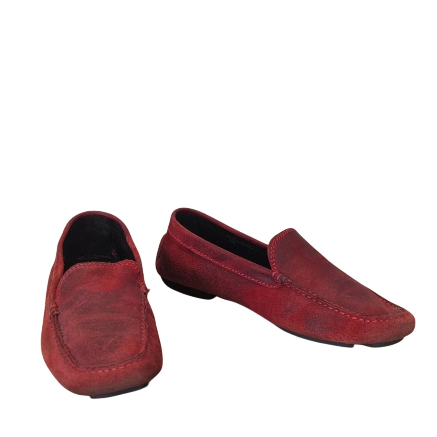 Donald J. Pliner Made in Italy Vesta Red Distressed Driving Mocassins Size 6.5