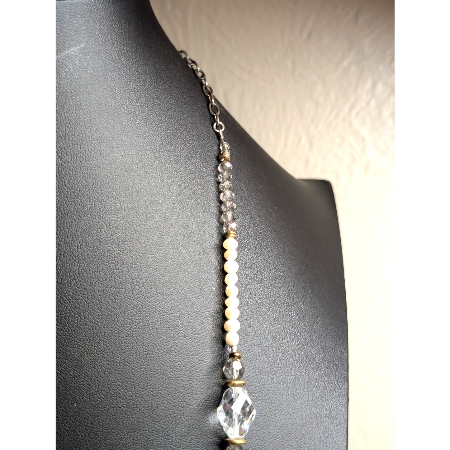 SILPADA Jewelry Stardust 54" Sterling Silver Brass Pearl Crystal Beaded Necklace