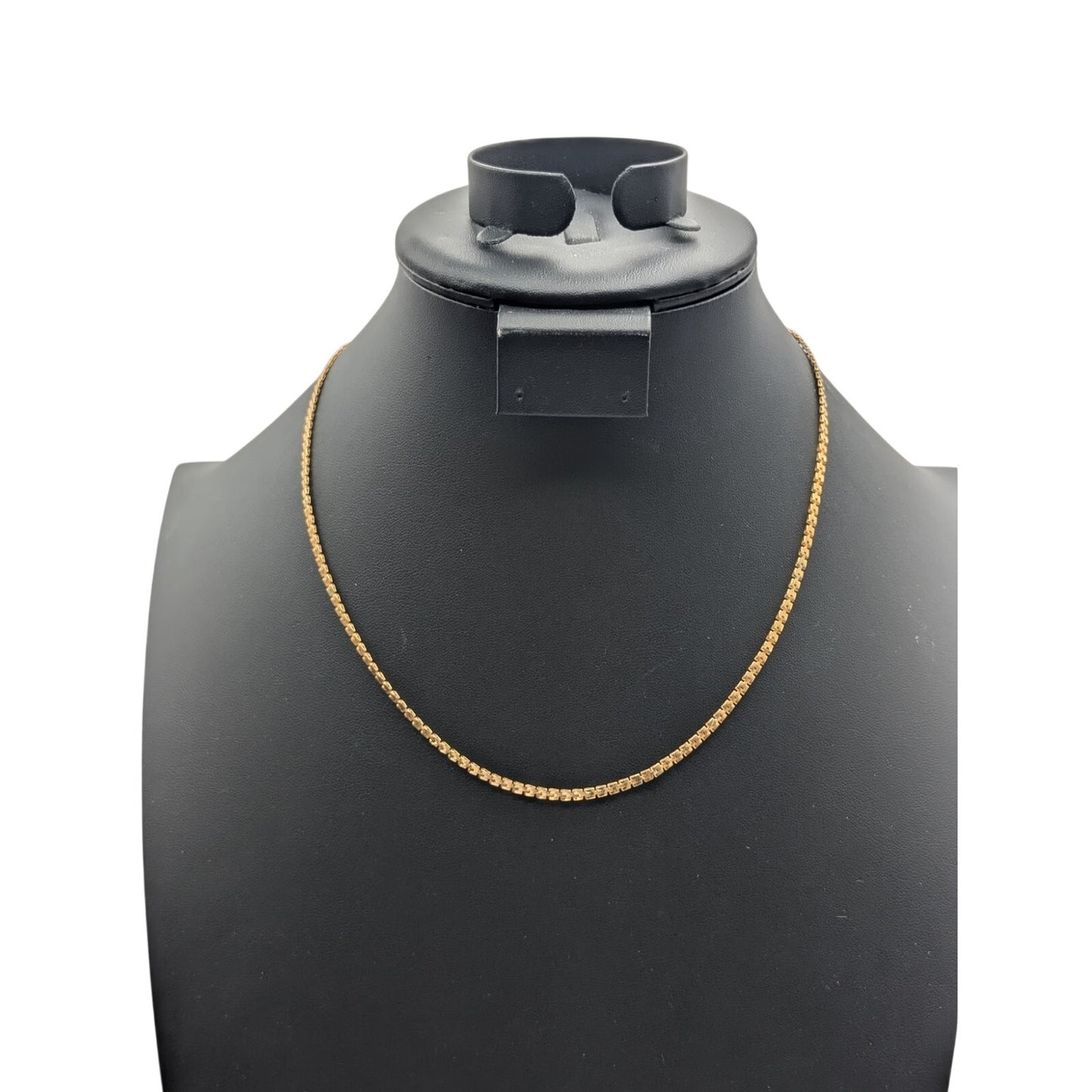 Vintage Gold Tone Petite Square Link Chain 18.5" Necklace