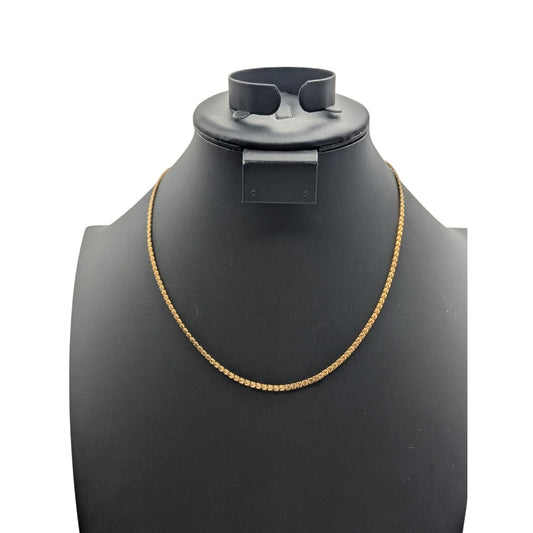 Vintage Gold Tone Petite Square Link Chain 18.5" Necklace