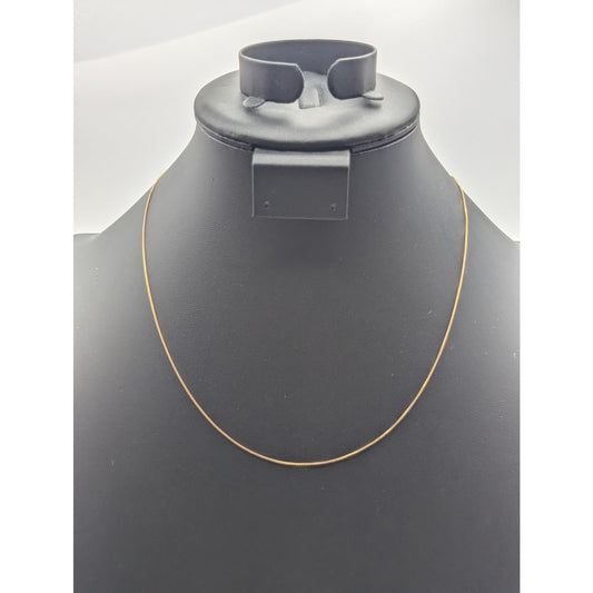 Vintage 14K Yellow Gold Box Chain Necklace 1.41g