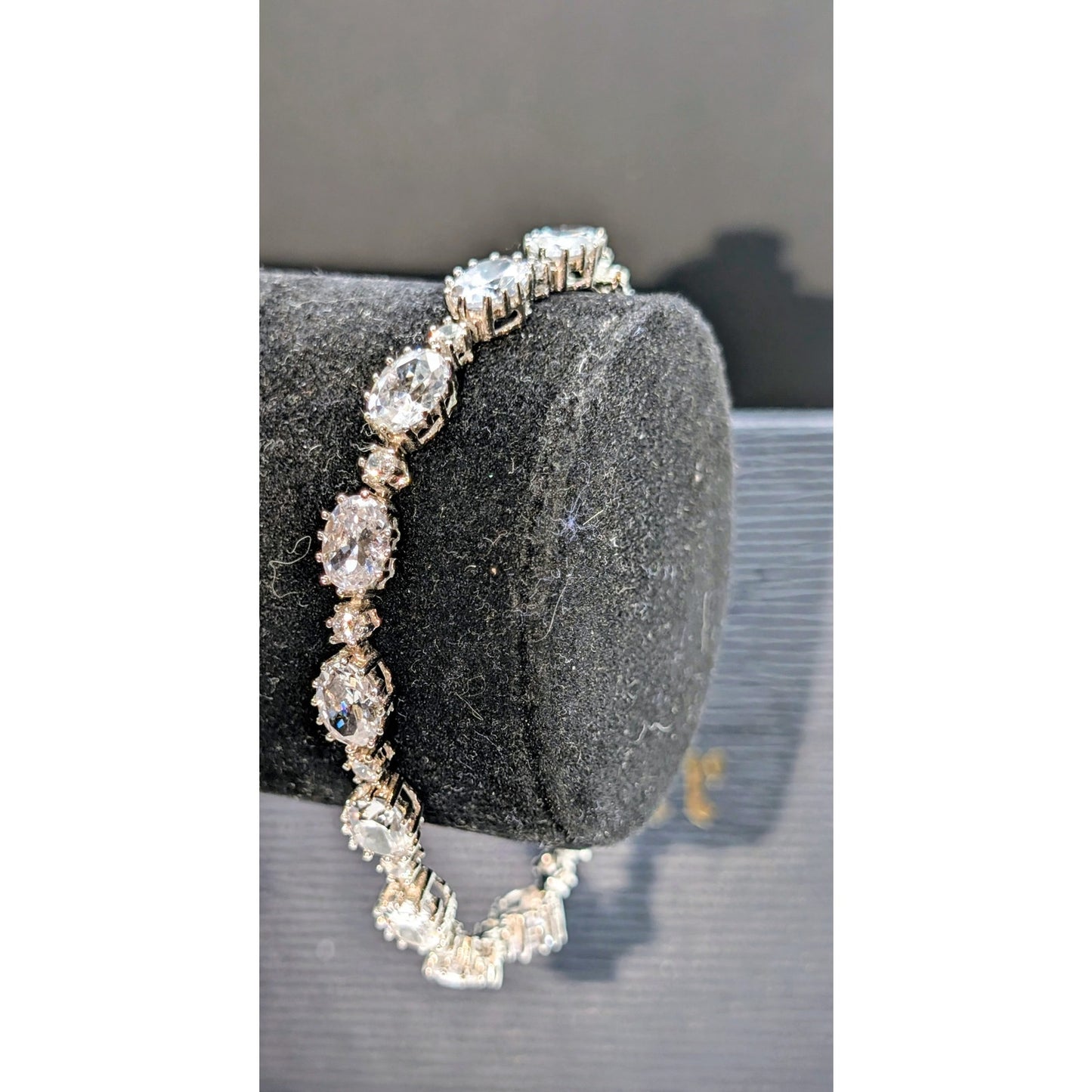 Stauer 925 Sterling Glam Oval & Round Alternating Cubic Zirconia Tennis Bracelet
