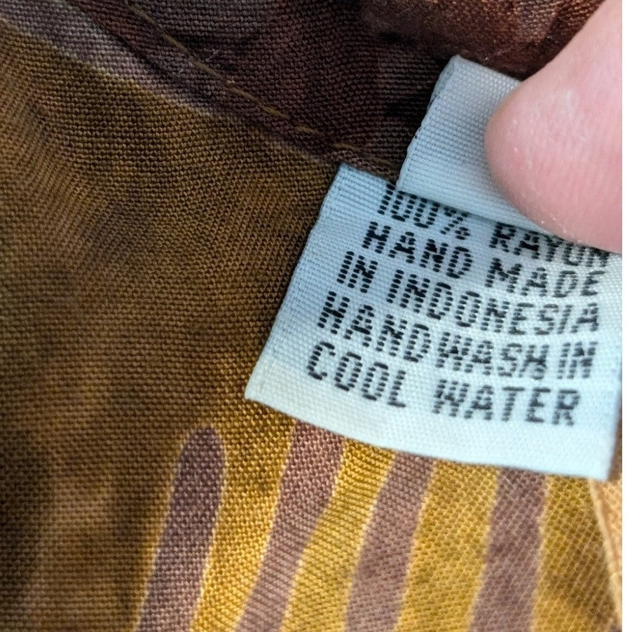 Hand Made In Indonesia 100% Rayon Sleeveless Tie Back Fall Color Dress Size S