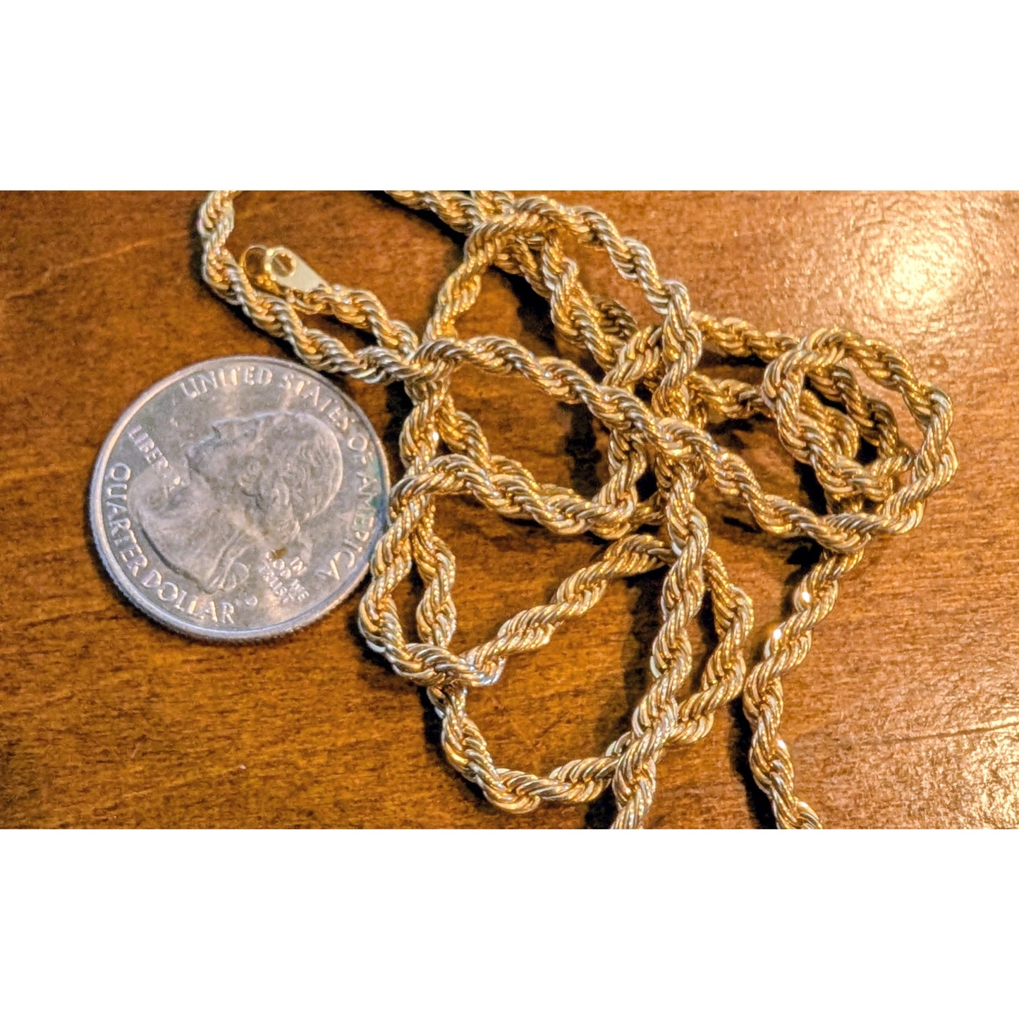Vintage Gold Tone Rope Chain 24"Necklace
