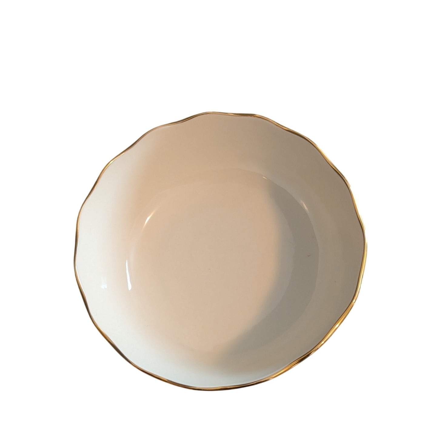 Lenox Rosebud Collection Vtg 80s Pair of Cream Gold Scalloped Rim Candy Dishes