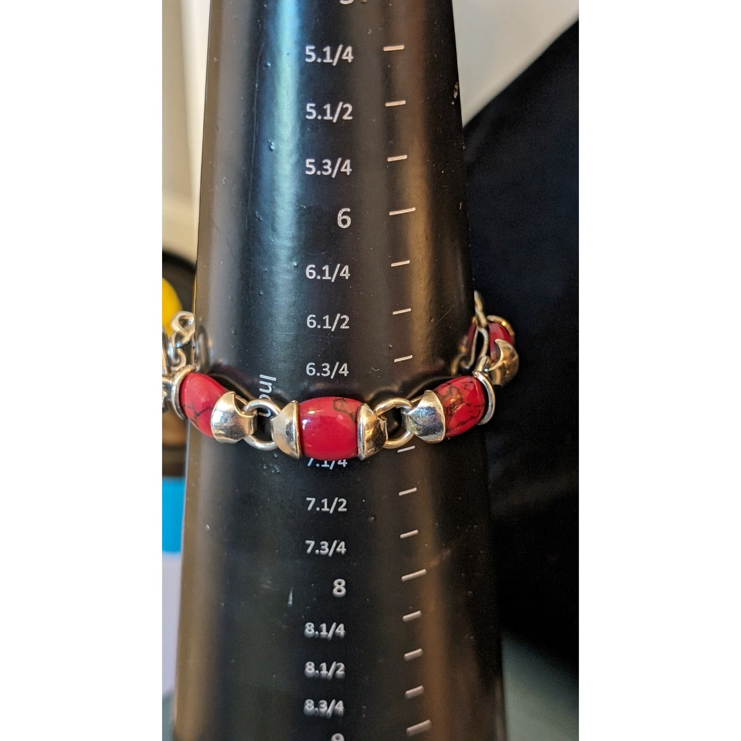 Mexican Red Jasper 925 Sterling Silver Toggle Bracelet