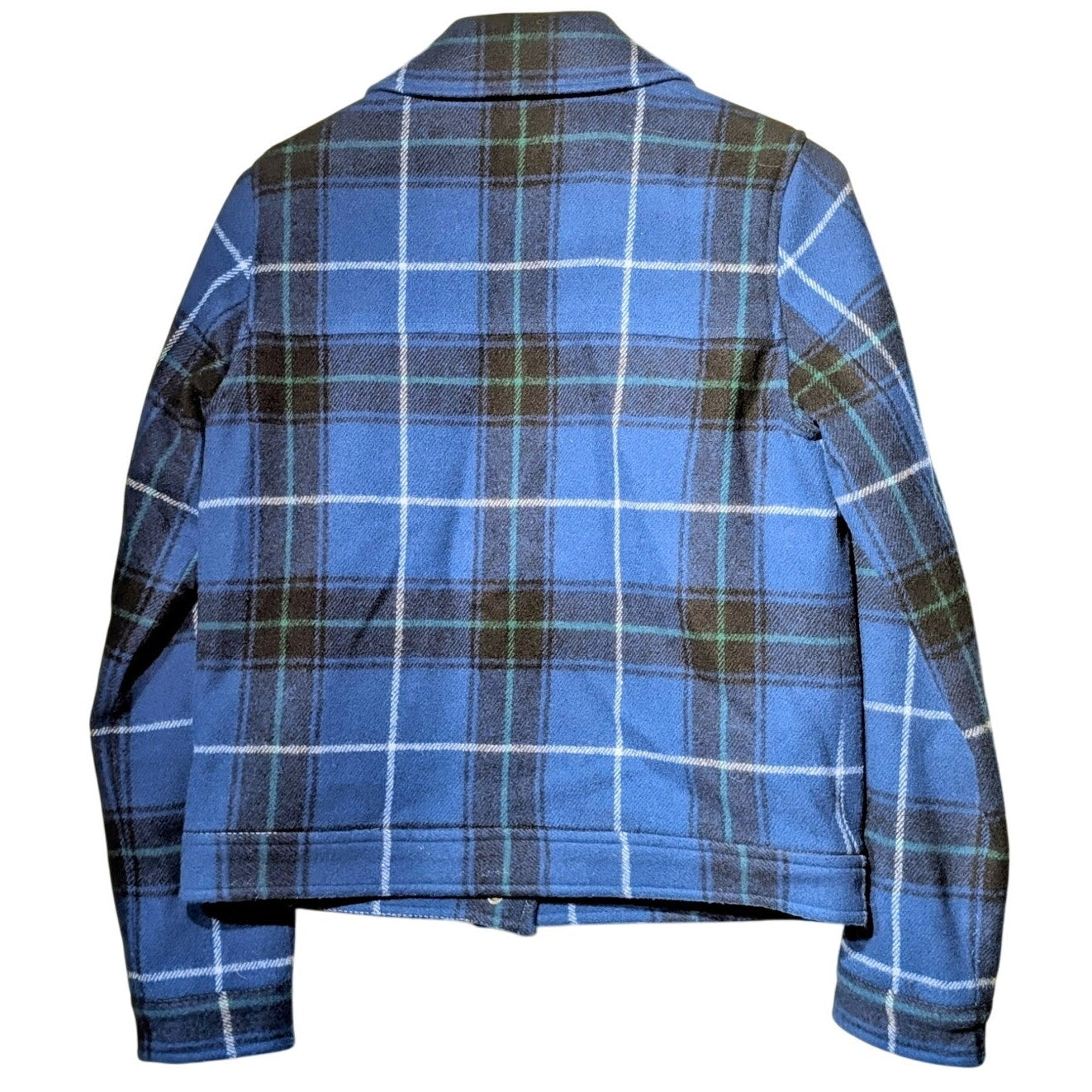 Pendleton Blue Black Green White Plaid Classic Bomber Jacket Women's Size XS