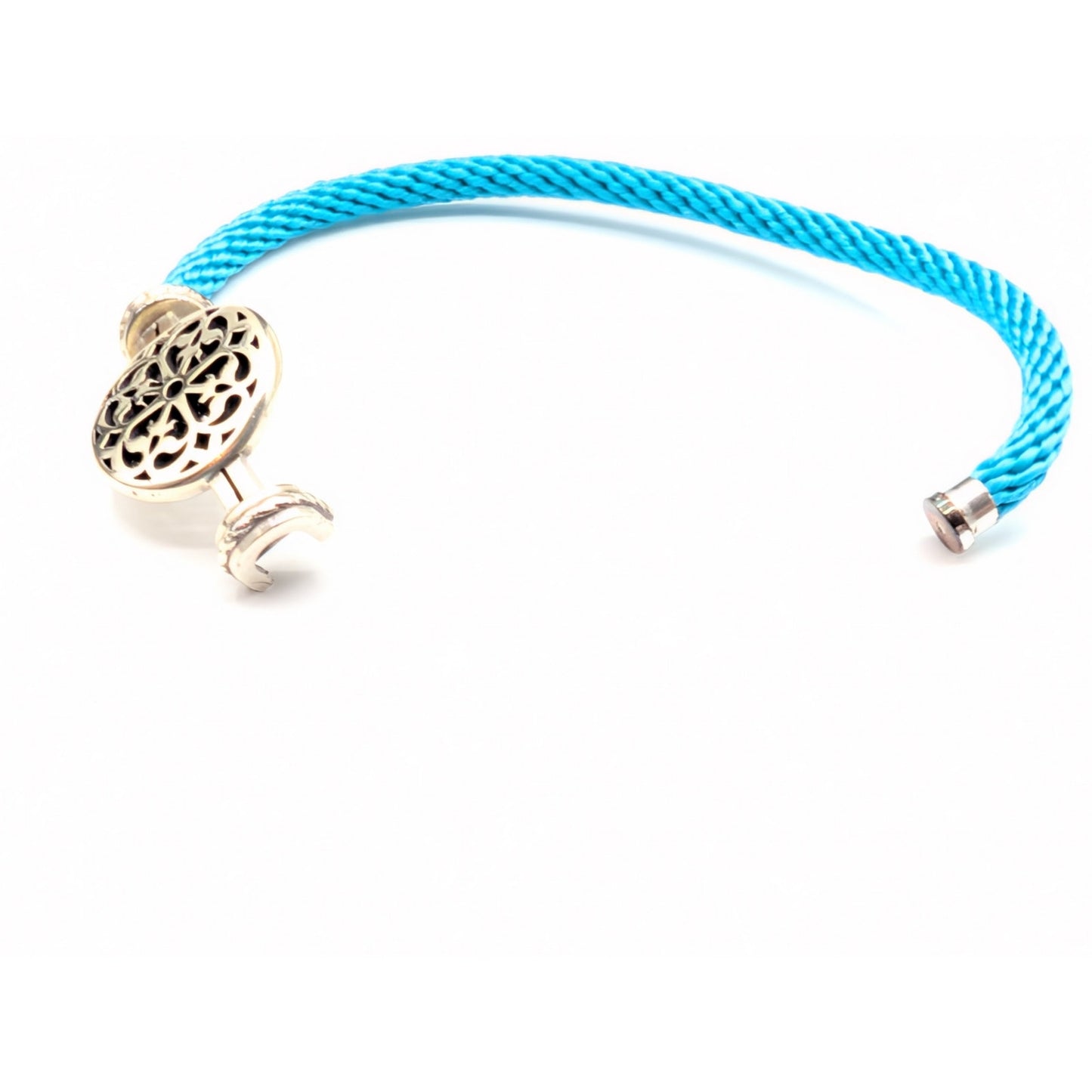 Brighton Clique Cord Ferrara Ornament Silver Plated Aqua Cord Bracelet
