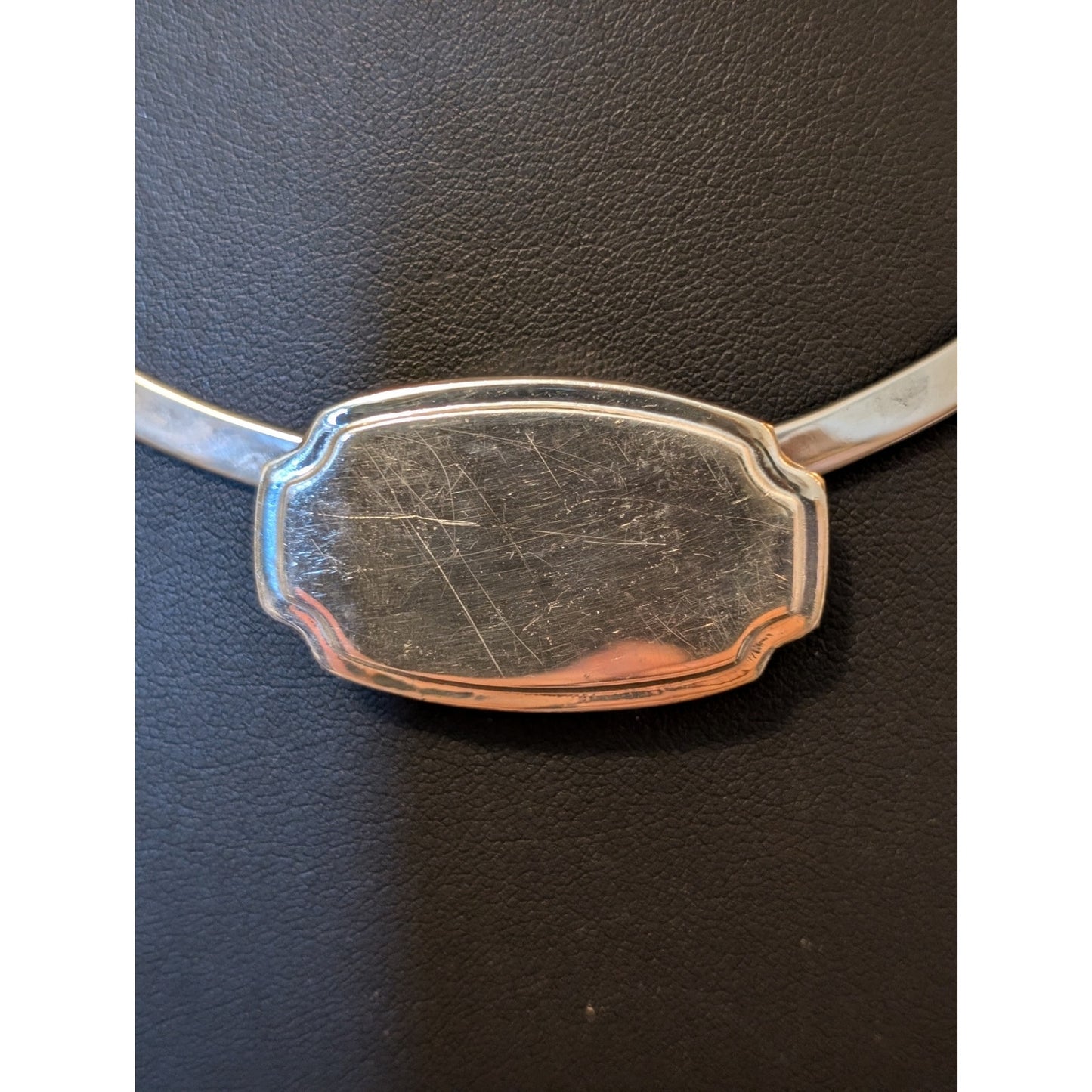 Vintage 925 Mexico Engraveable Slide Pendant on 925 Sterling  Torque Necklace