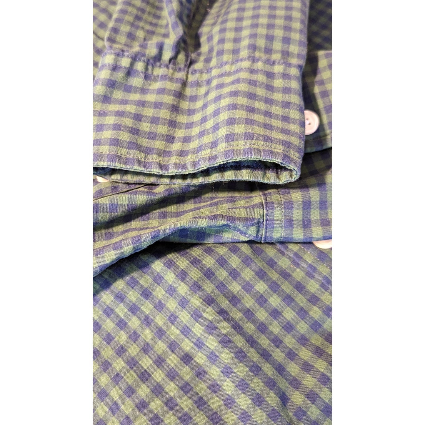 Abercrombie & Fitch Green/Navy Check Men's Button Down Shirt Size M