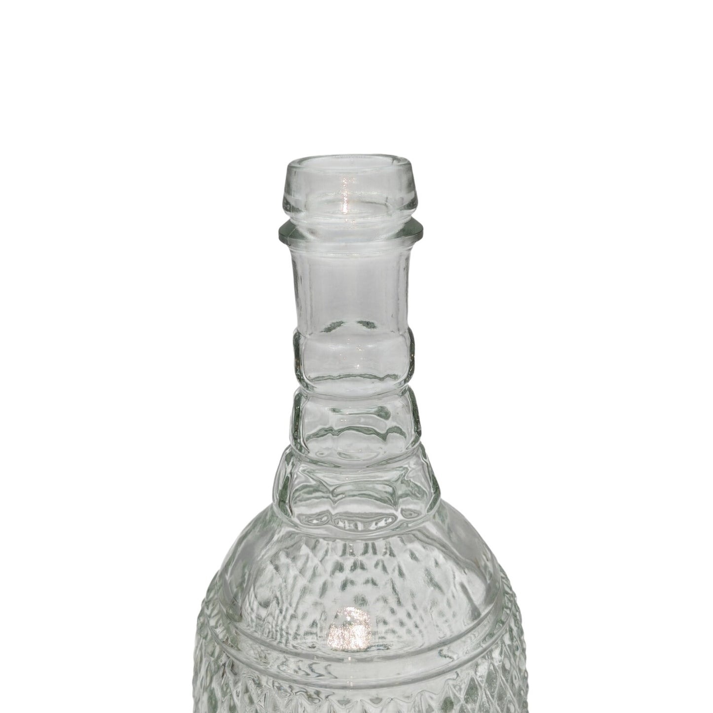 Vintage Diamond Cut Glass Decanter MD -- 1975 Mogen David Bar Wine Bottle