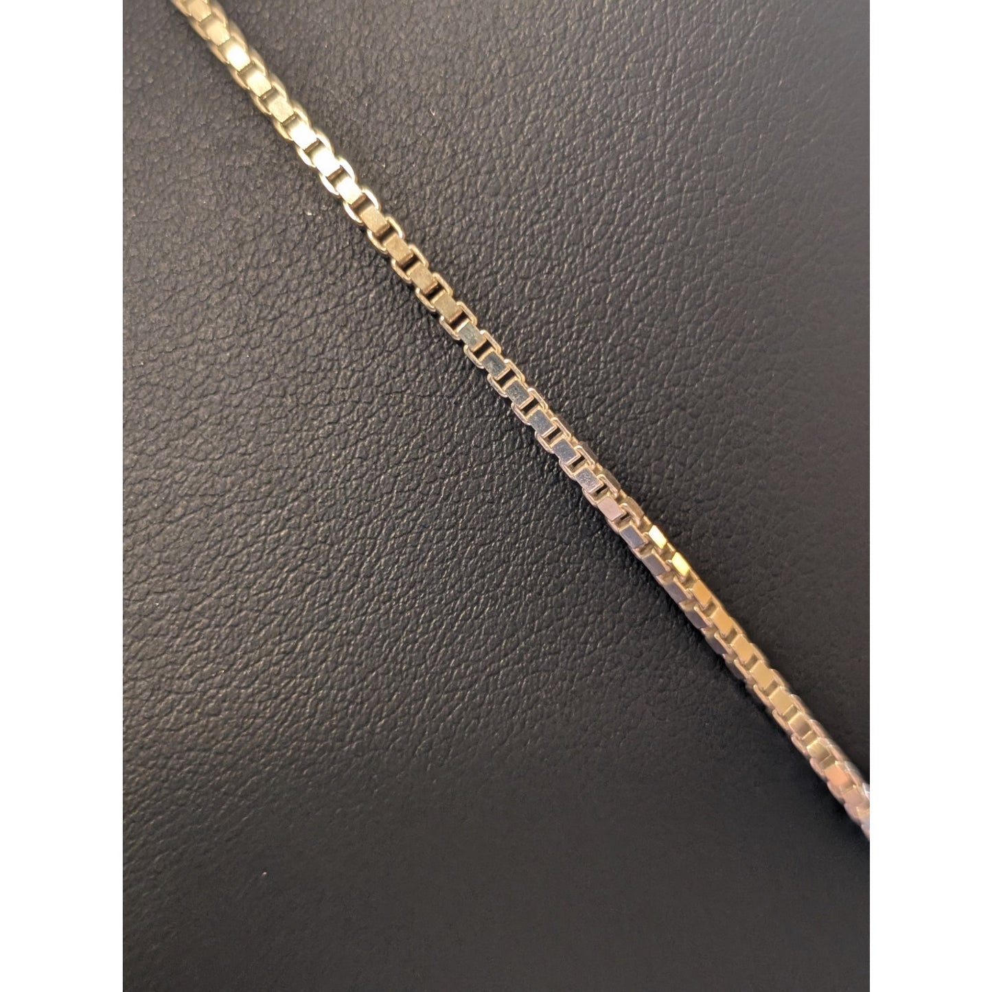 CZ Crystal Rondelle Bead 925 Italy Sterling Silver Box Chain 18" Necklace