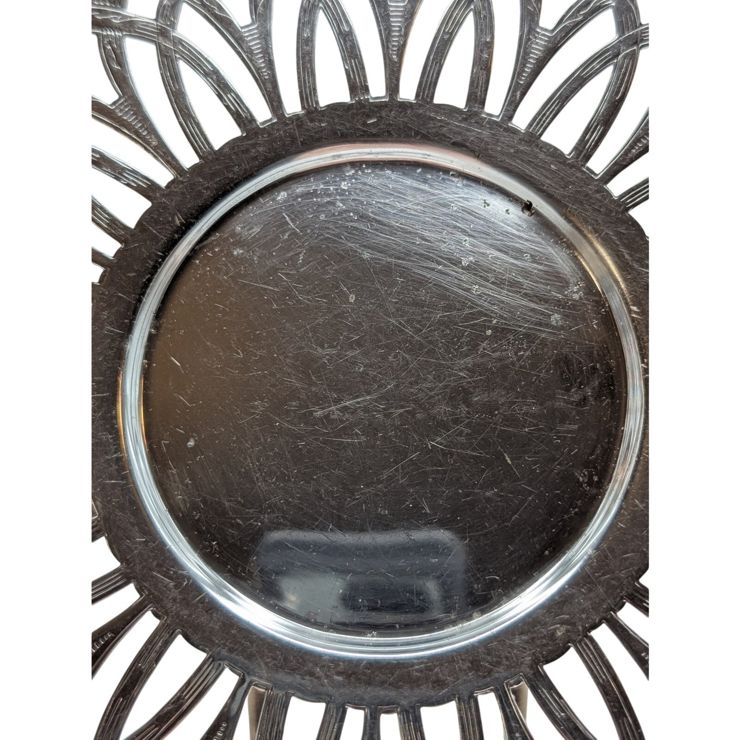 Vintage Rogers Silverplate Cut Out Etched Design Plate
