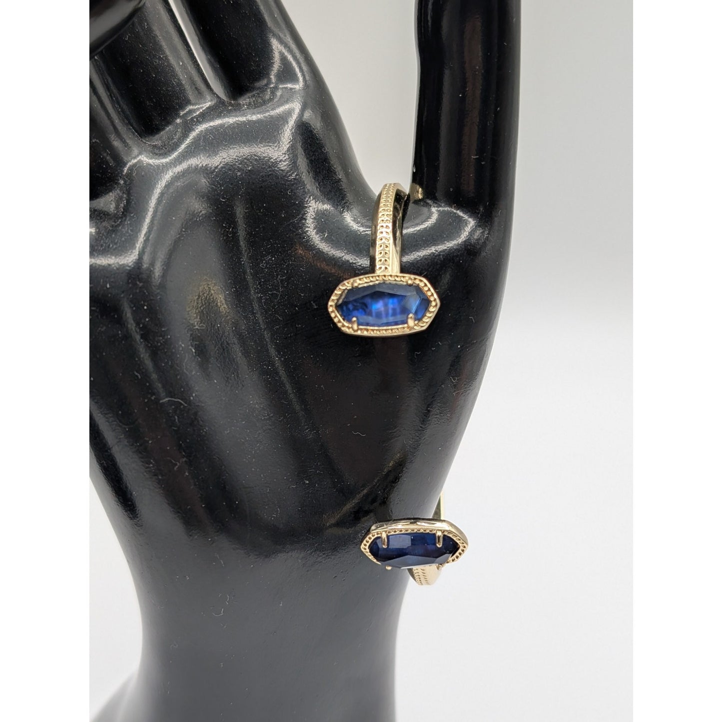 Kendra Scott Elton Gold Plated Cuff Adjustable Pinch Cuff Bracelet in Cobalt