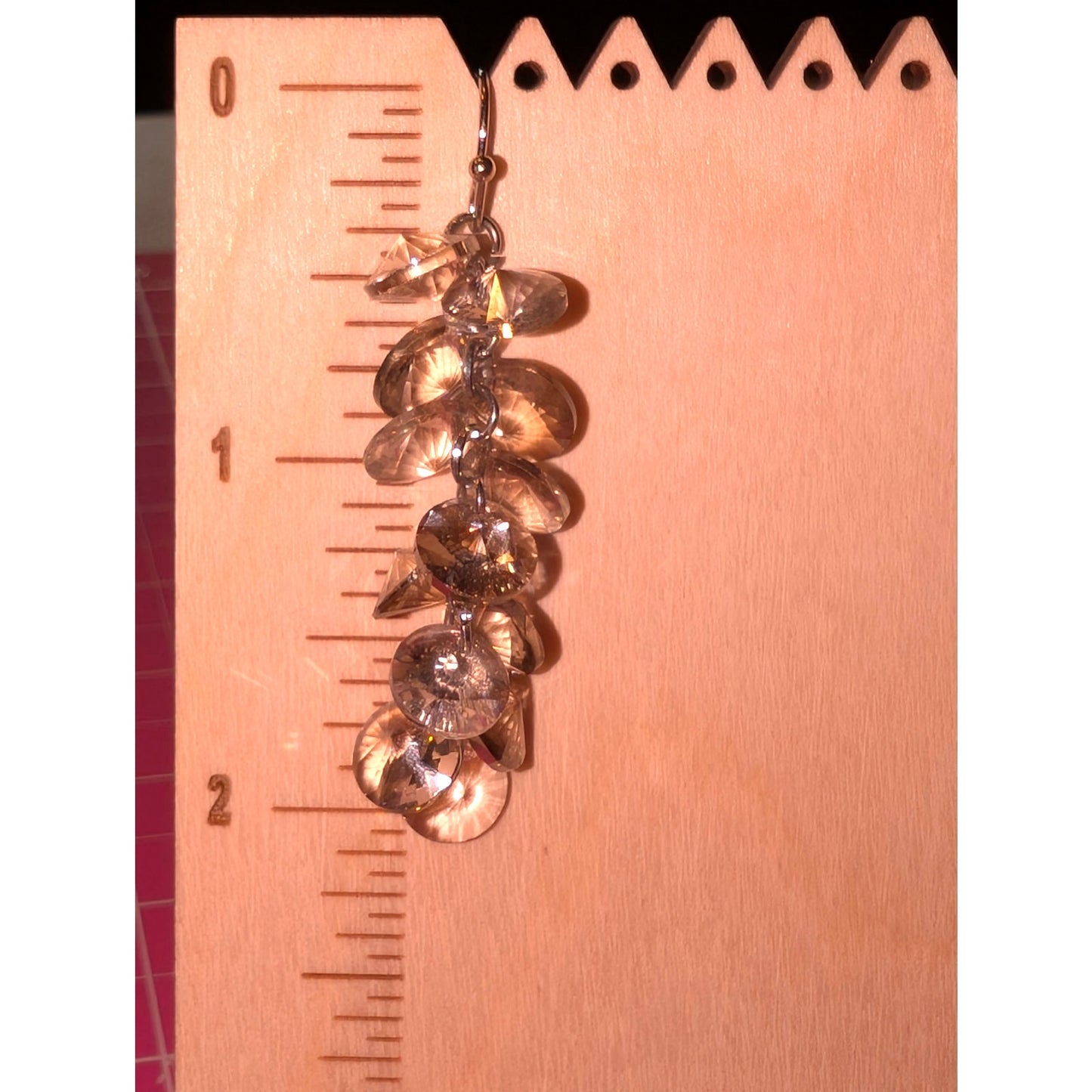 Silver Tone Crystal Cluster Dangle Earrings