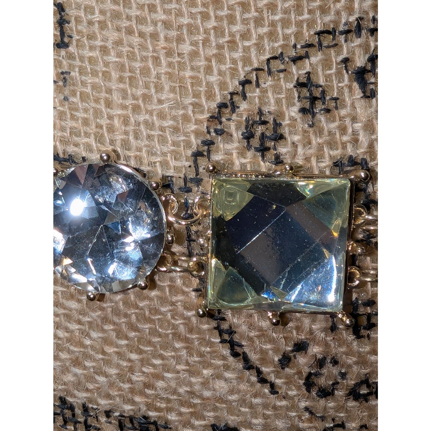 Chunky Gold Tone Large Rhinestone Chain Link Belt 28"-39"