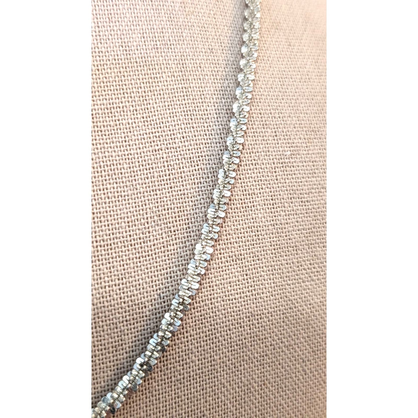 4mm Margherita Sparkly Spiral 925 Italy Sterling Silver Chain 20" Necklace