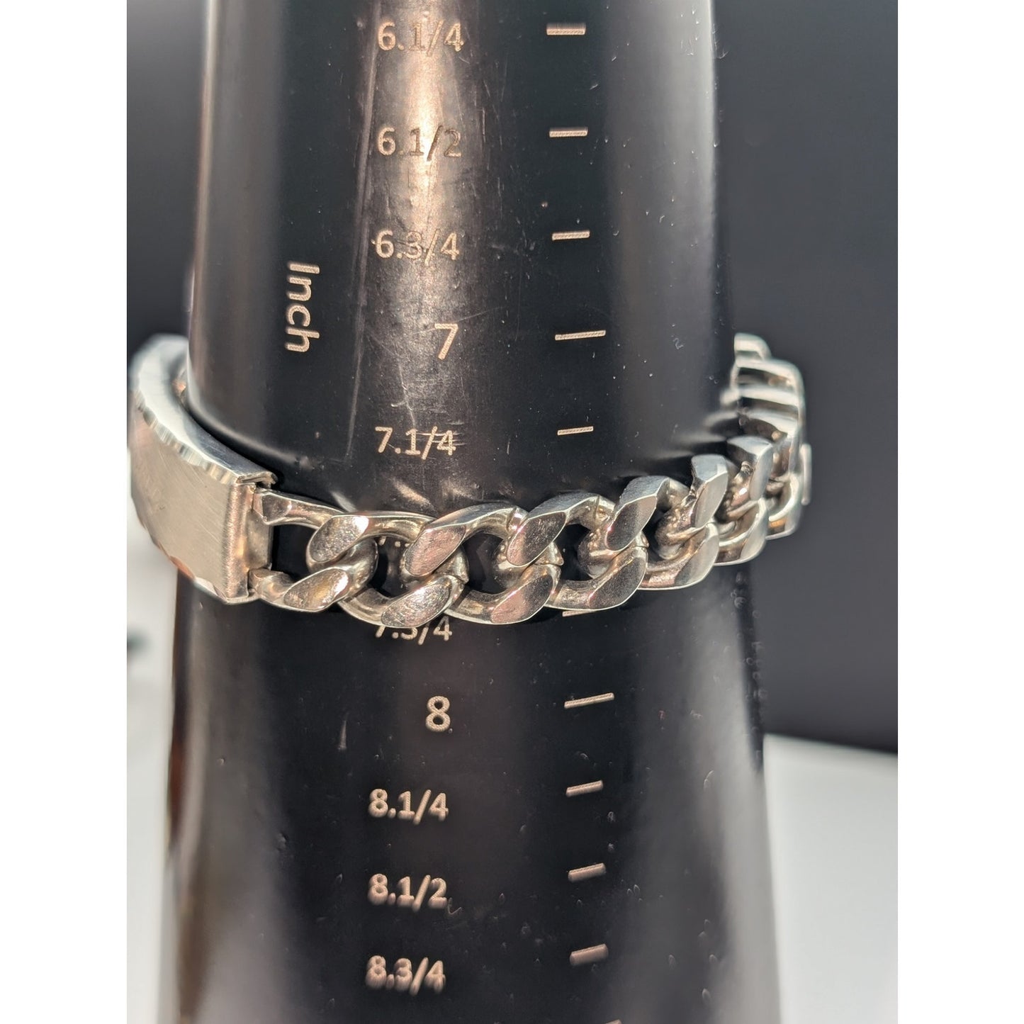 Vtg SPEIDEL USA Mens 'Jeremy' Engraved Silver Tone ID Bracelet Signed STE TA