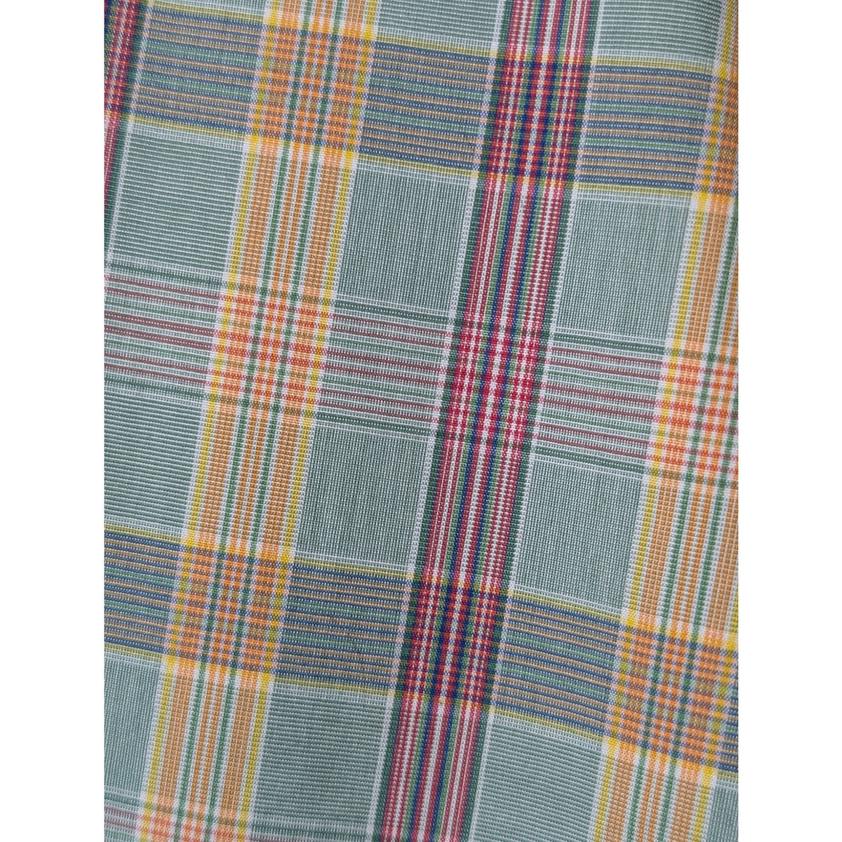 Lands' End Mint Plaid No Iron Tailored Fit Button Front Mens' Size 16-33 Shirt