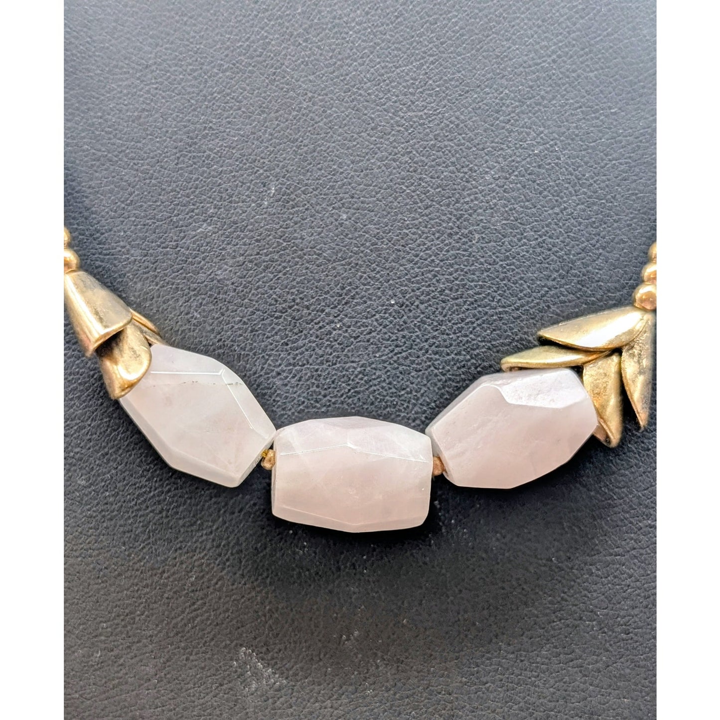Lot of Three Stone Bead Gold Tone Necklaces