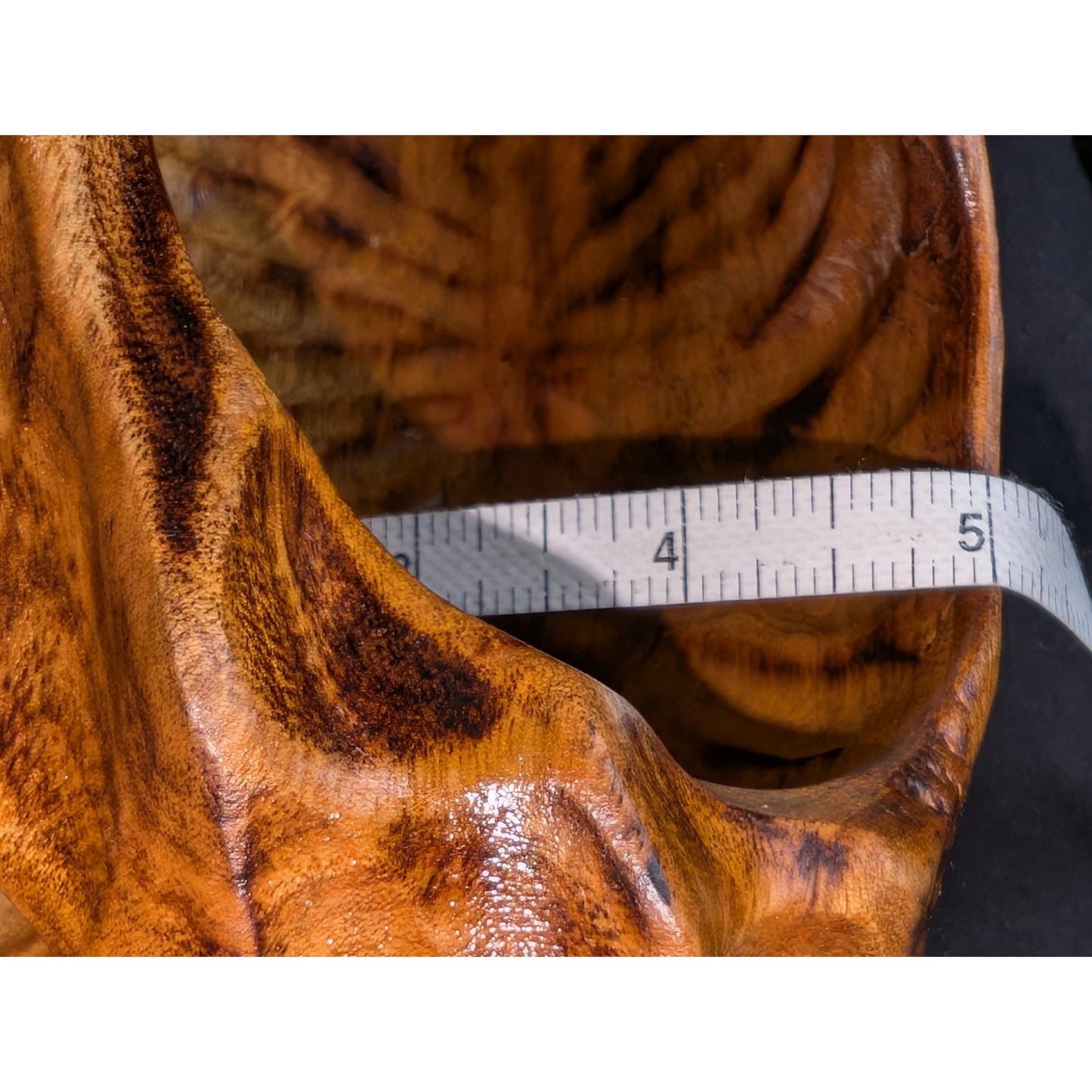 Artisan Hand Carved Burl Wooden Basket/Bowl/Trinket Dish