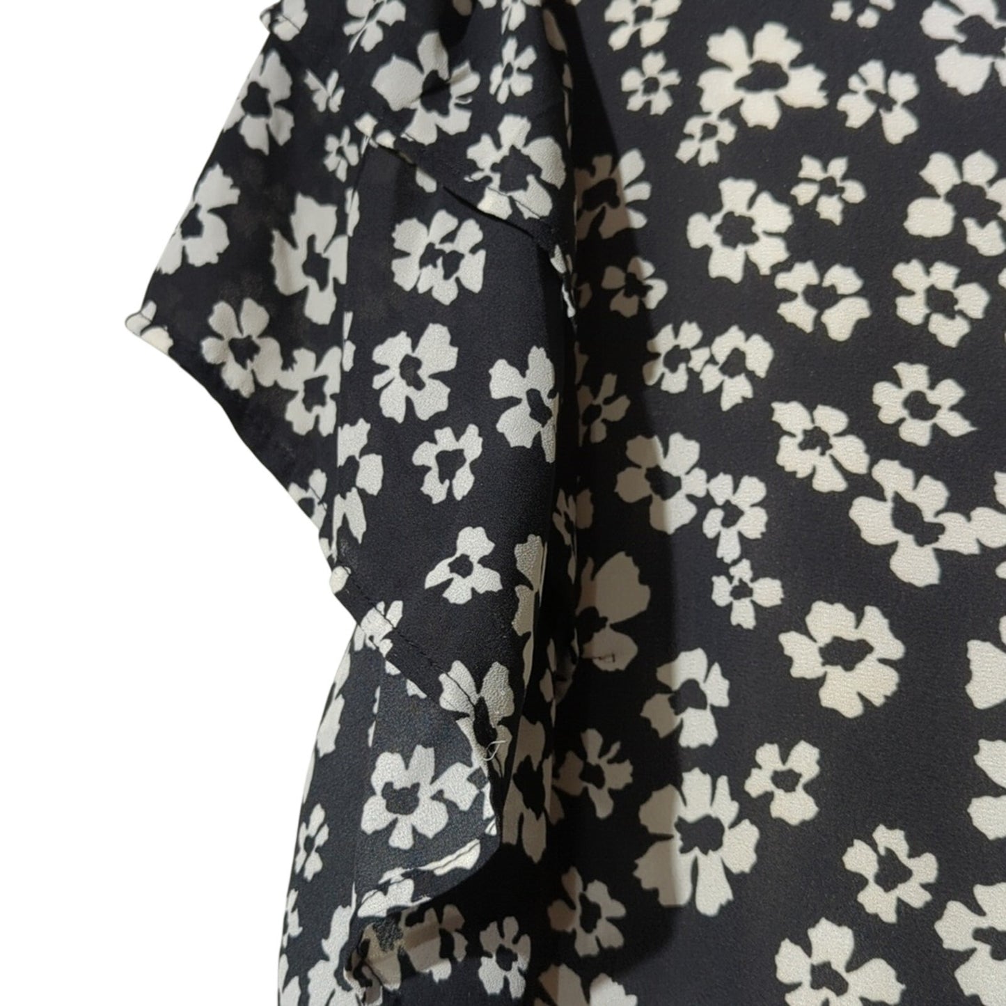 Who What Wear Black Floral Tiered Ruffled High Low Dress Women's Size S