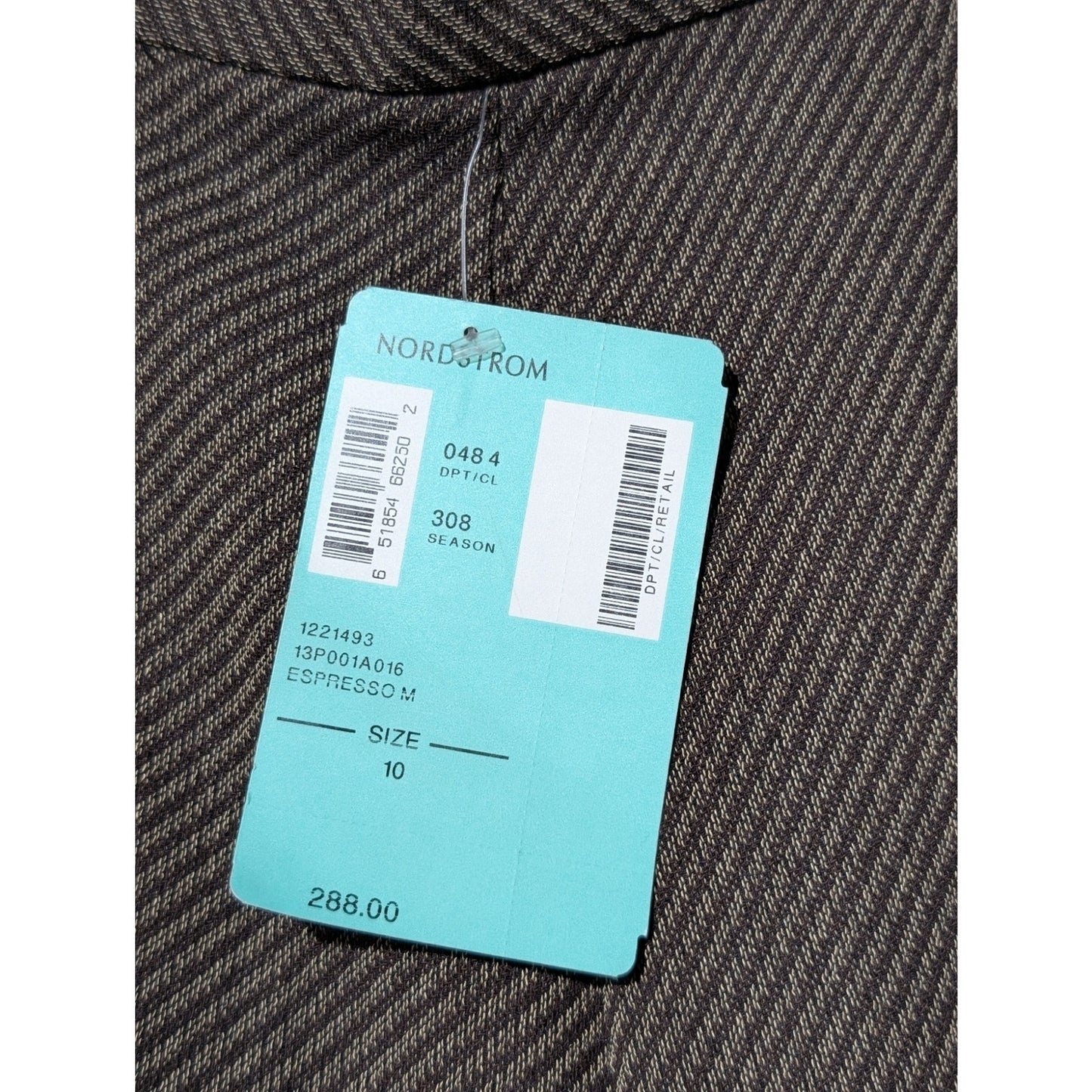 Lafayette 148 New York NWT Espresso Stripe Wool Blend Pant Suit Womens Size 10