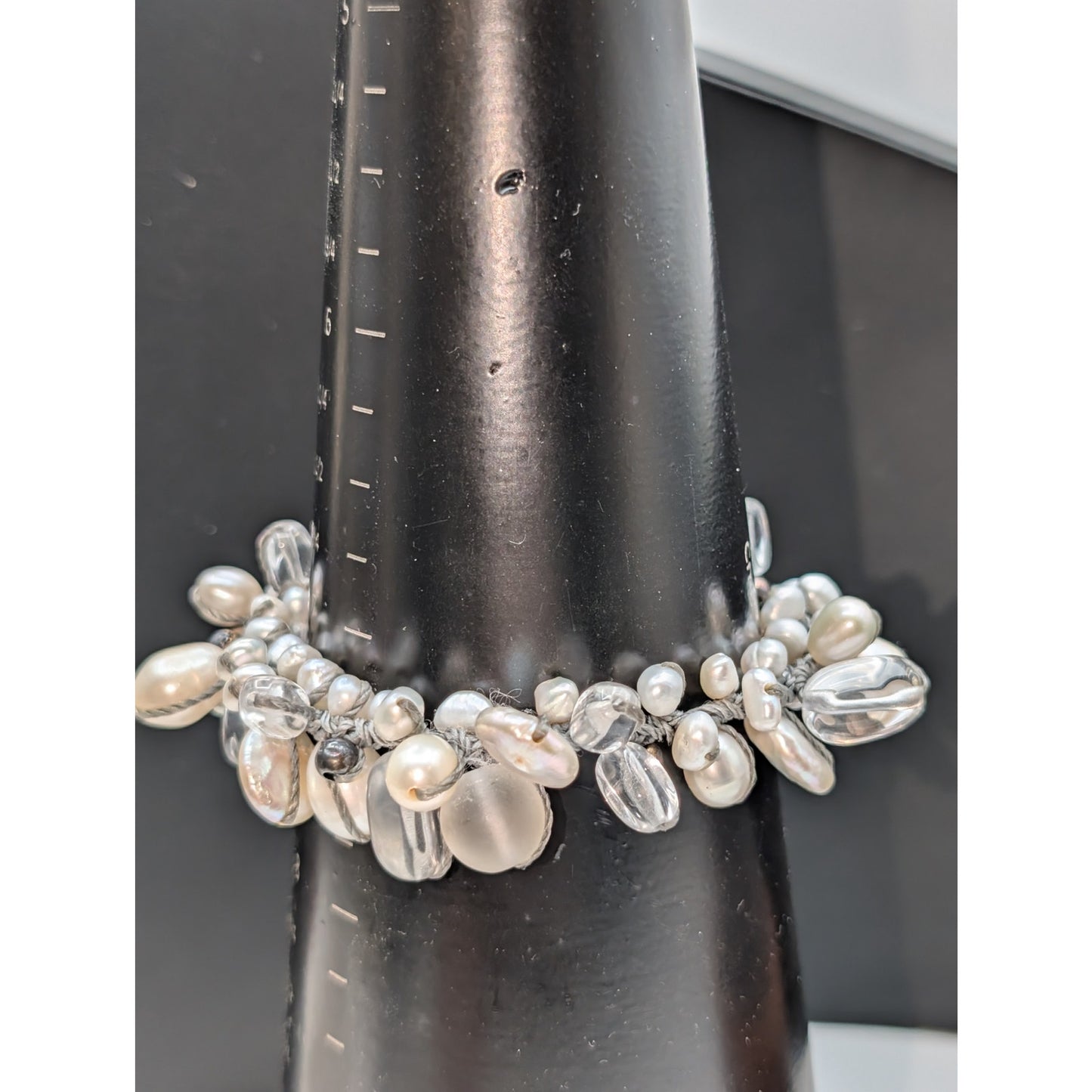 Silpada Effervescence 925 Sterling Silver Pearl Glass Toggle Bracelet