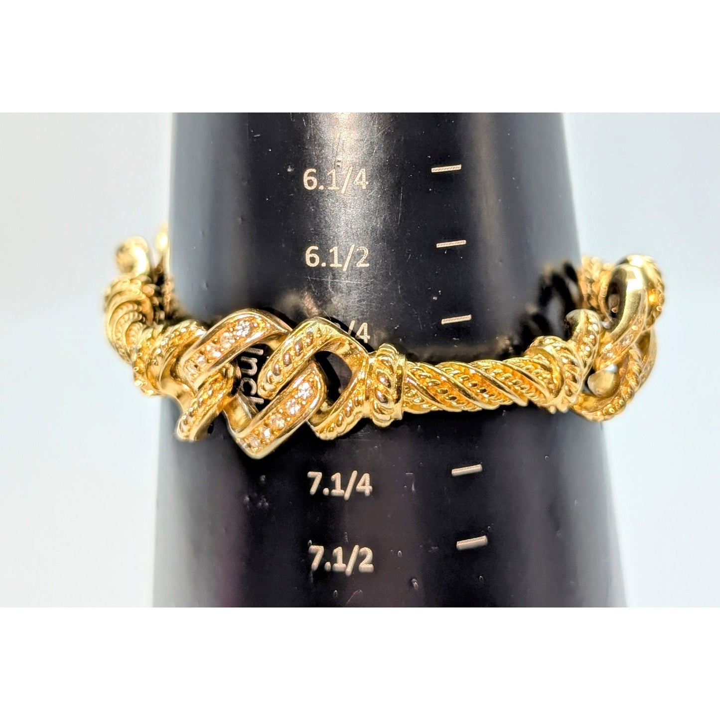 Christian Dior Vintage Gold Plated Twisted Link Crystal Accent Chain Bracelet