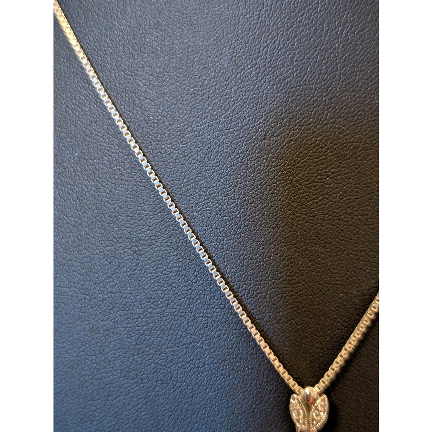 925 Sterling Silver White & Pink CZ Pendant Box Chain 18" Necklace