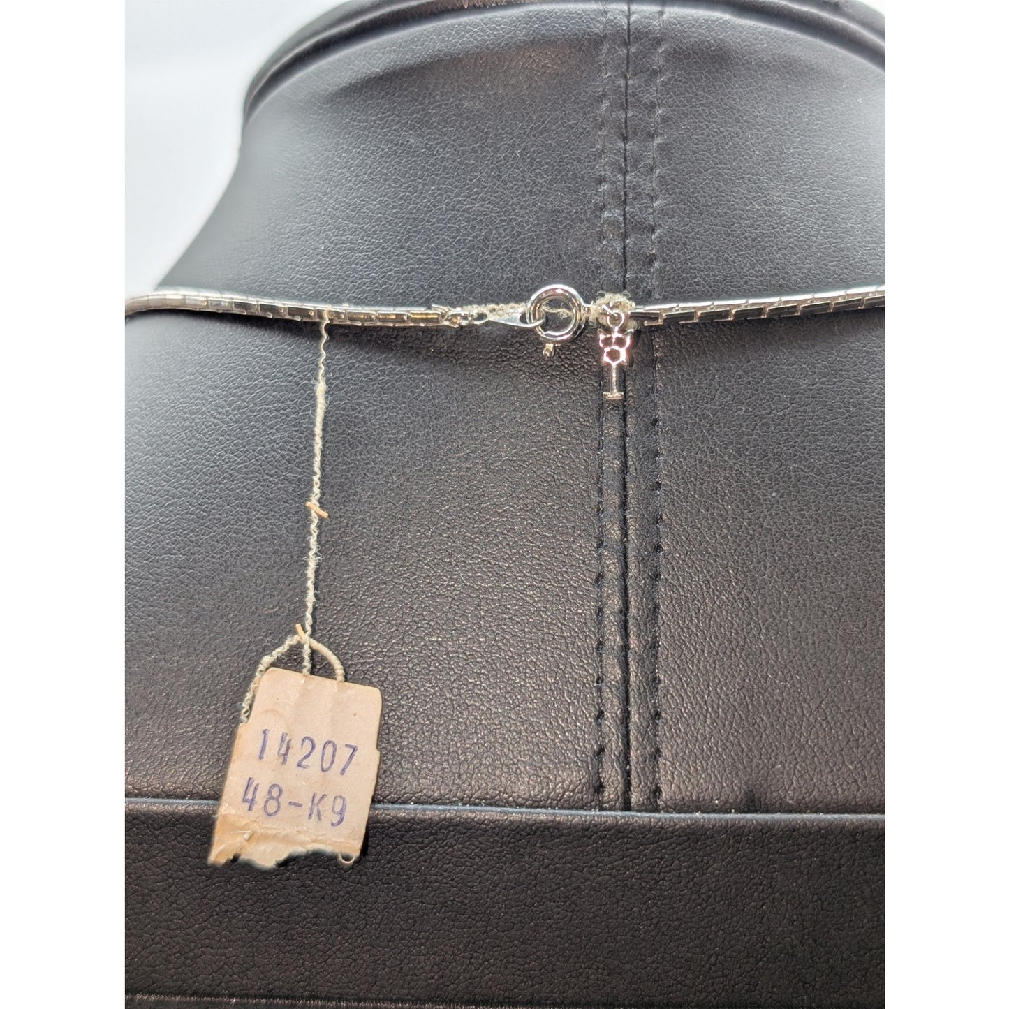 Vintage Crown Trifari Silver Tone 15" Chain Necklace New W/ Original Partial Tag
