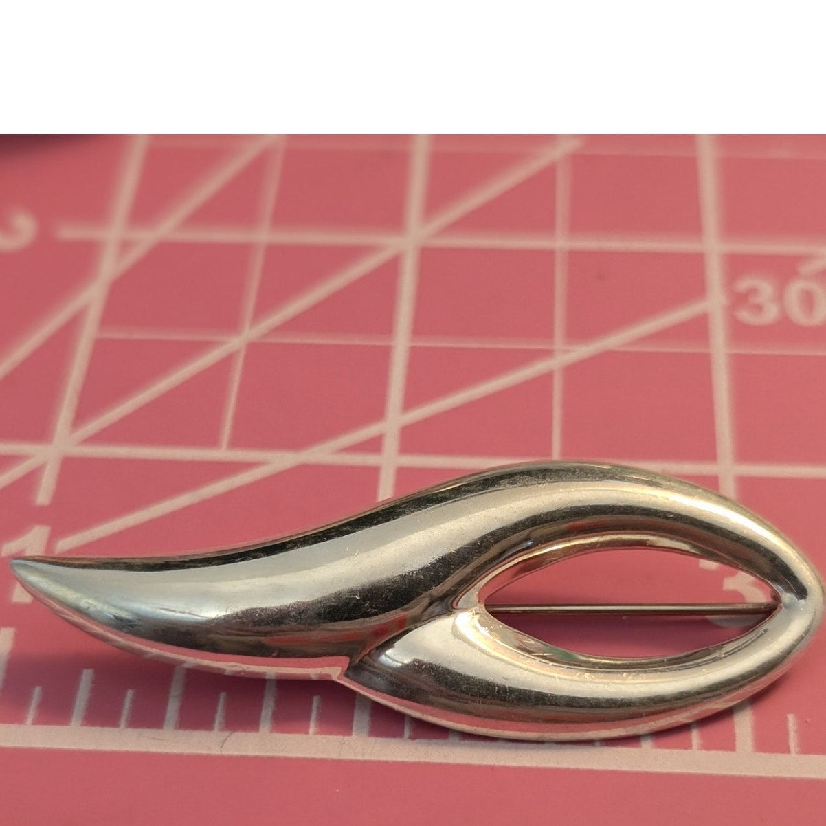 ZINA 925 Sterling Silver Vintage Flame Swirl Brooch Pin