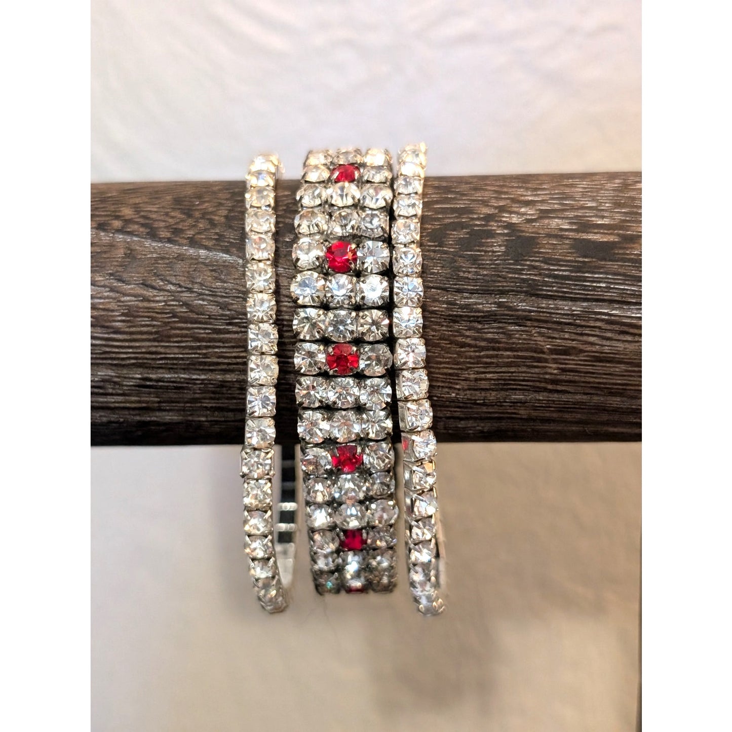 Lot of Three Rhinestone Stretch Bracelets