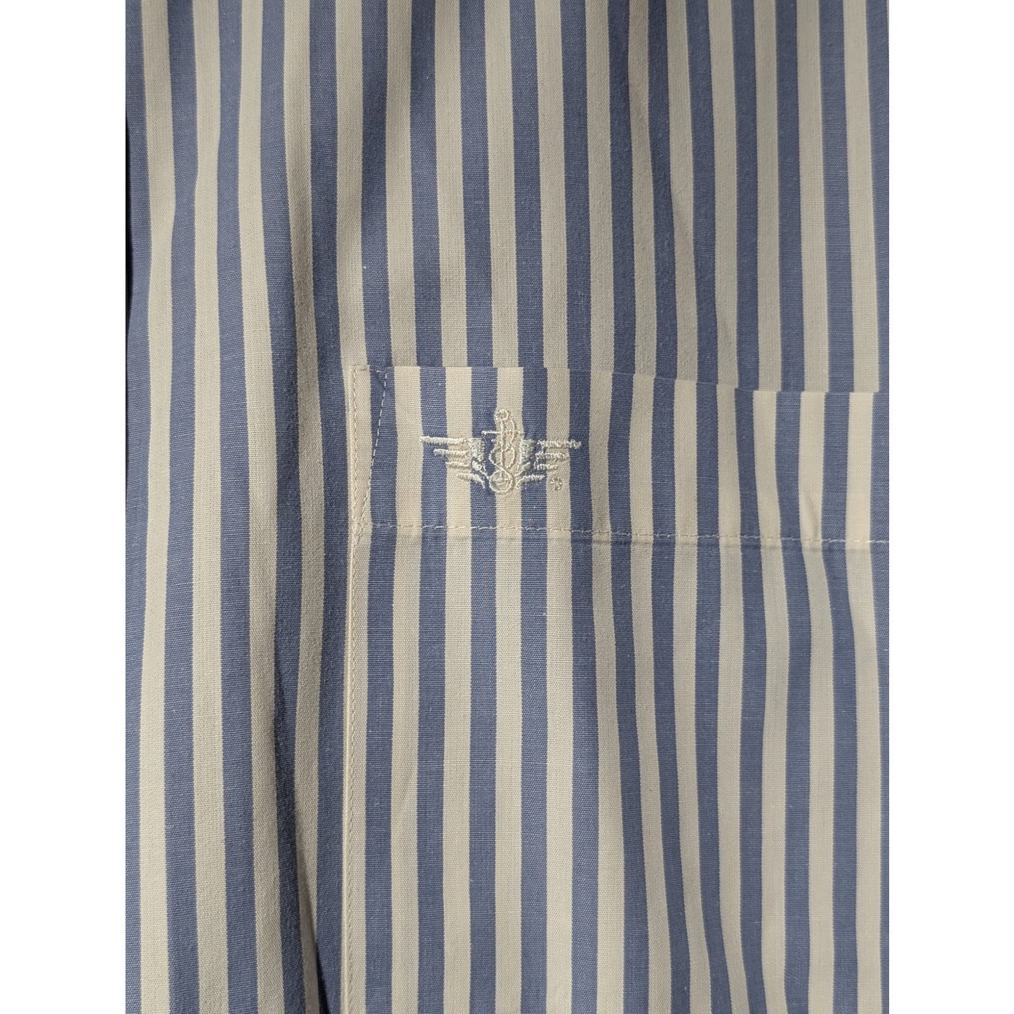 Docker's Dusty Blue Striped 100% Cotton Button Up Shirt Ladies' Sz M