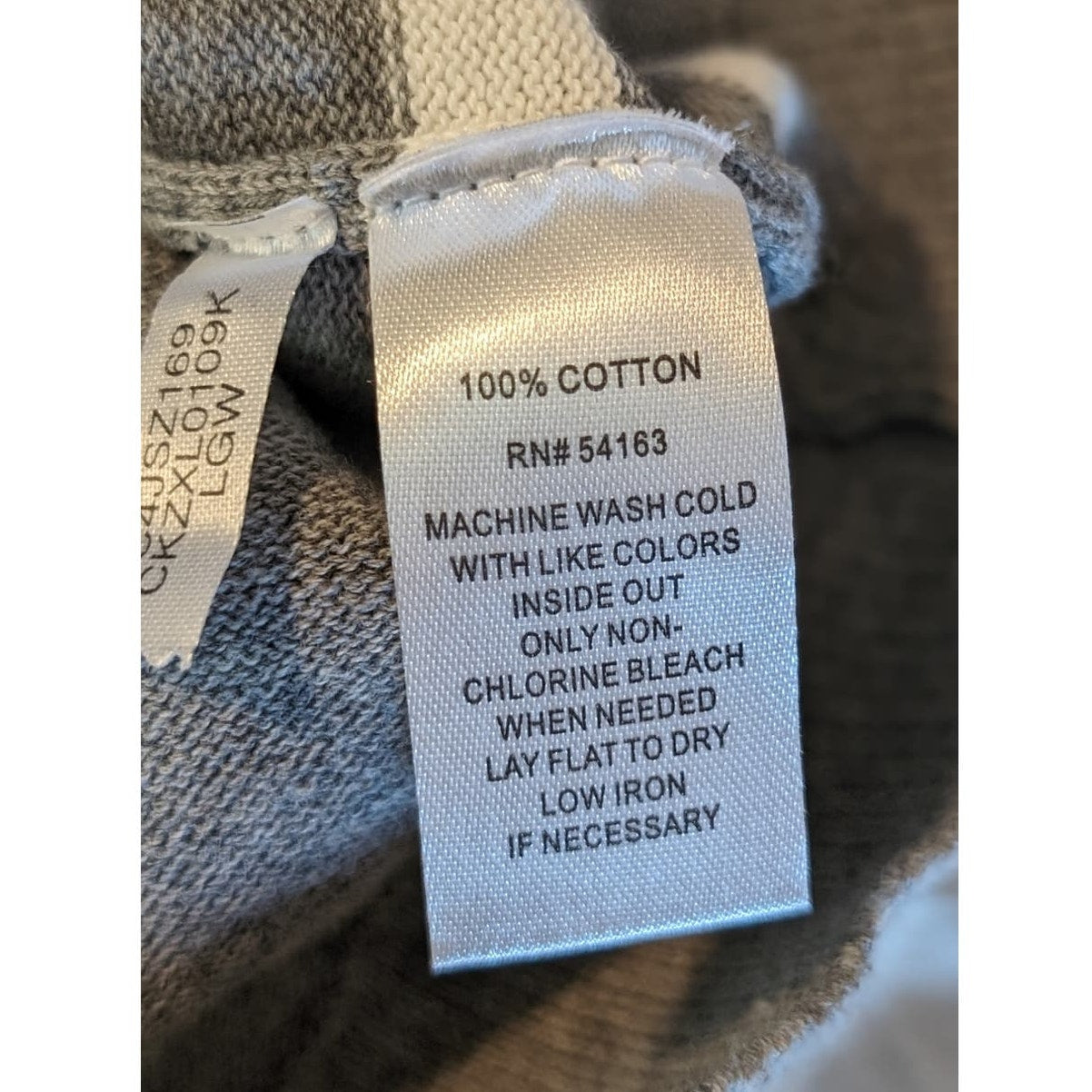 Calvin Klein Gray/White Striped Gold Button 3/4 Sleeve Cardigan Womens Sz XL