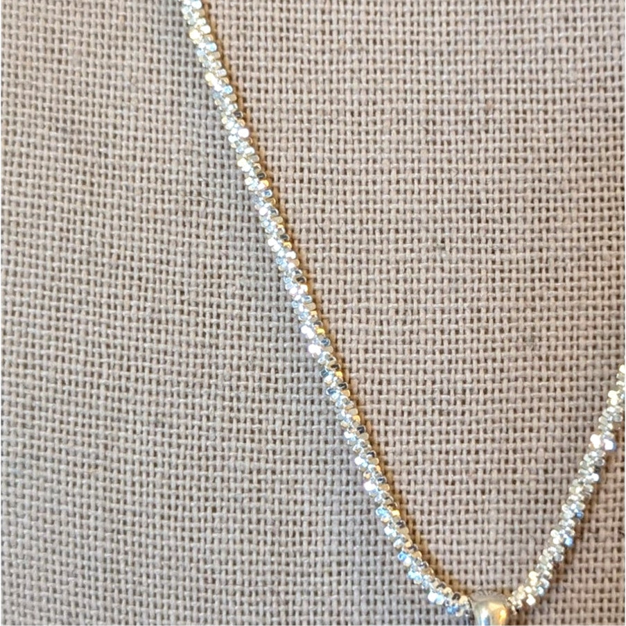 Square Cut Cushion Set Peachy Brown Crystal Pendant on 925 Sparkle Rock Chain