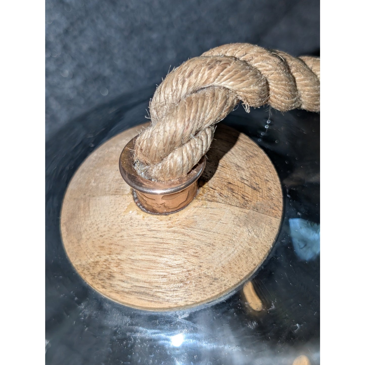 Nautical Rope Handled Domed Glass Cloche Decor