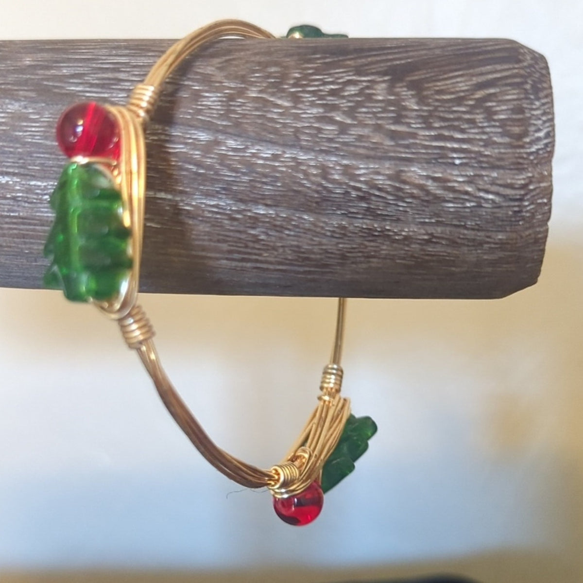 Two Christmas Bracelets -- One Bangle & One Stretch Bracelet