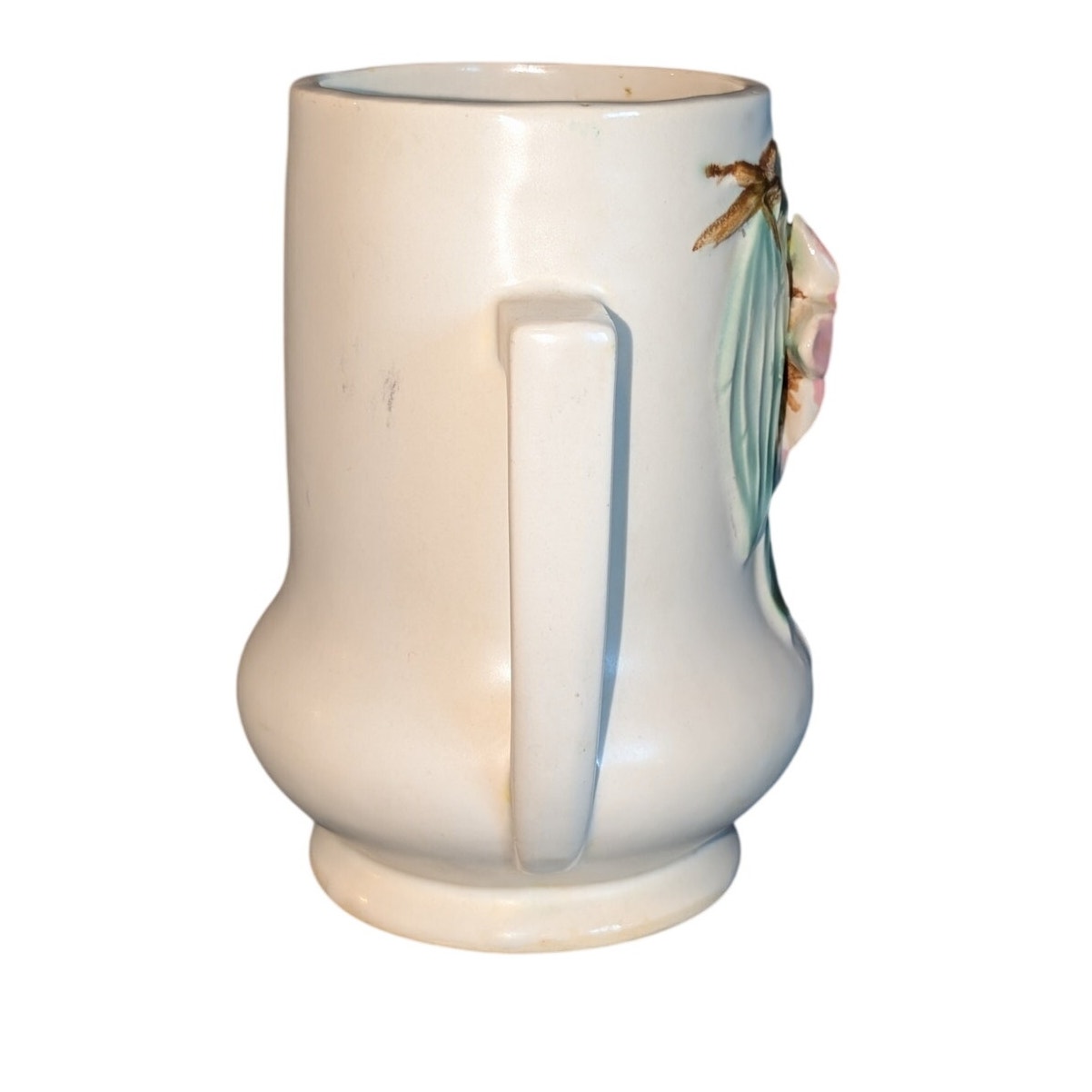 Vintage McCoy Art Pottery Blossom Time Double Handled Ceramic Vase 1940's