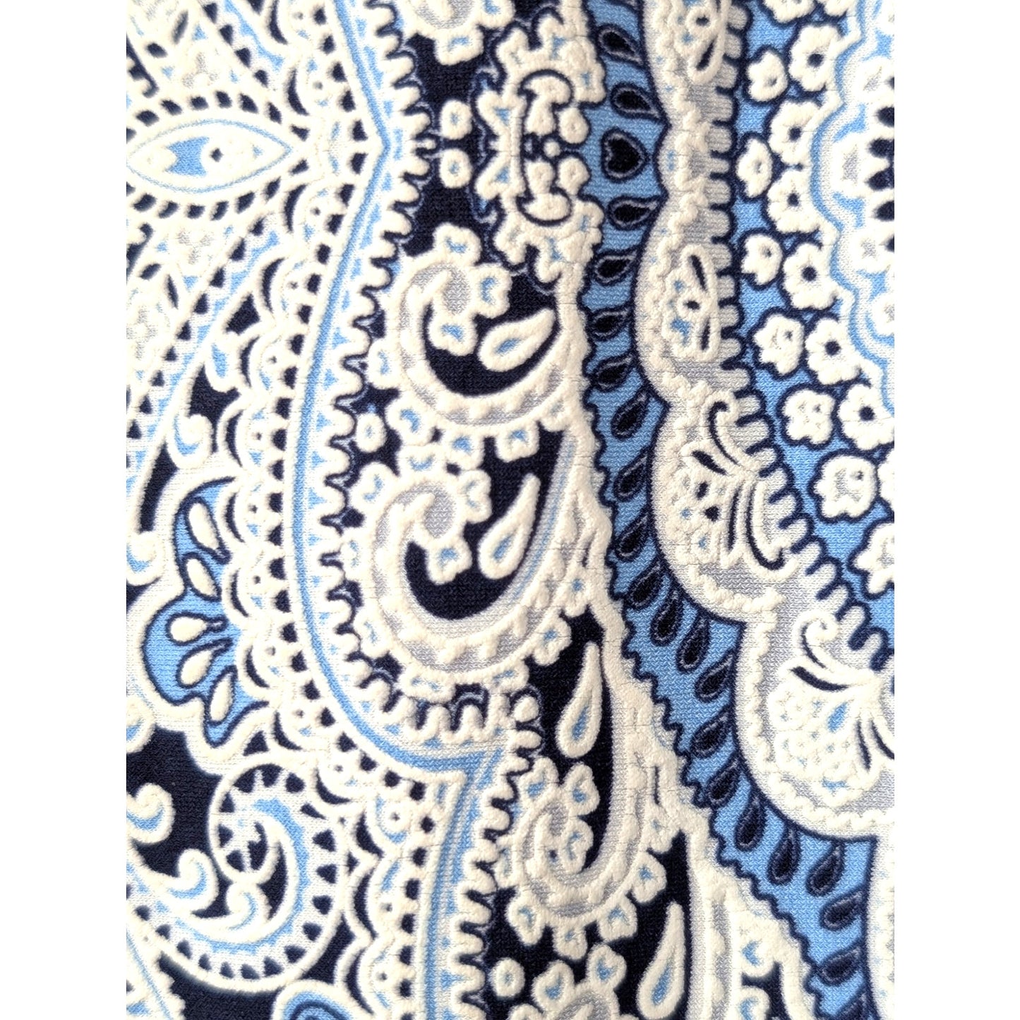 Sandra Darren Navy White Textured Mandala Shift Stretch Dress Womens' Sz 2X
