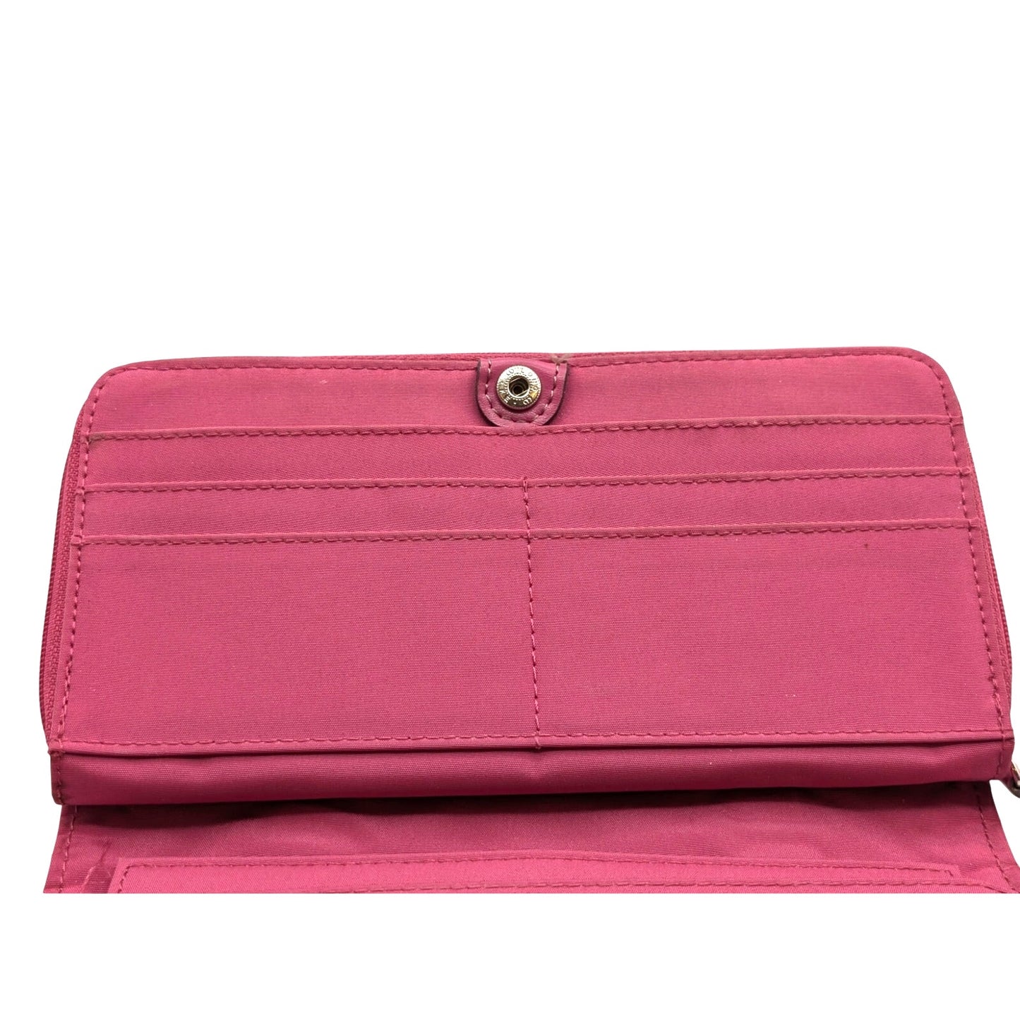 Etienne Aigner Pink Leather Cynthia Style Signature 'A' Organizer Clutch Wallet