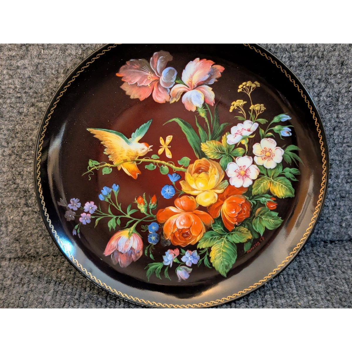 Vtg Bradford Exchange Plate Flights of Fancy 7.5" Russion 22 Kt Gold Trim Plate