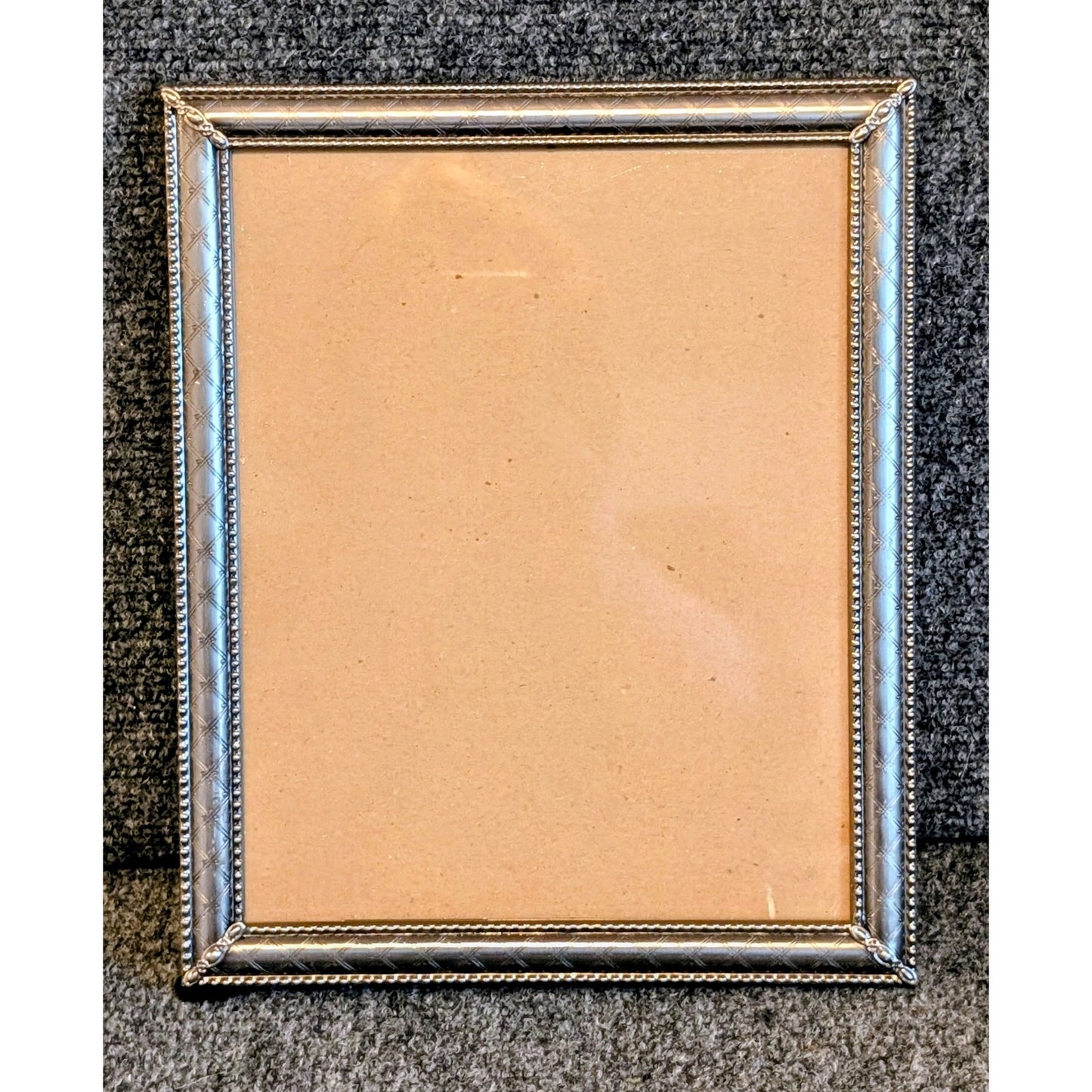Malden Vintage Oxidized Silver Tone Tabletop Easel Back 8 X 10 Photo Frame